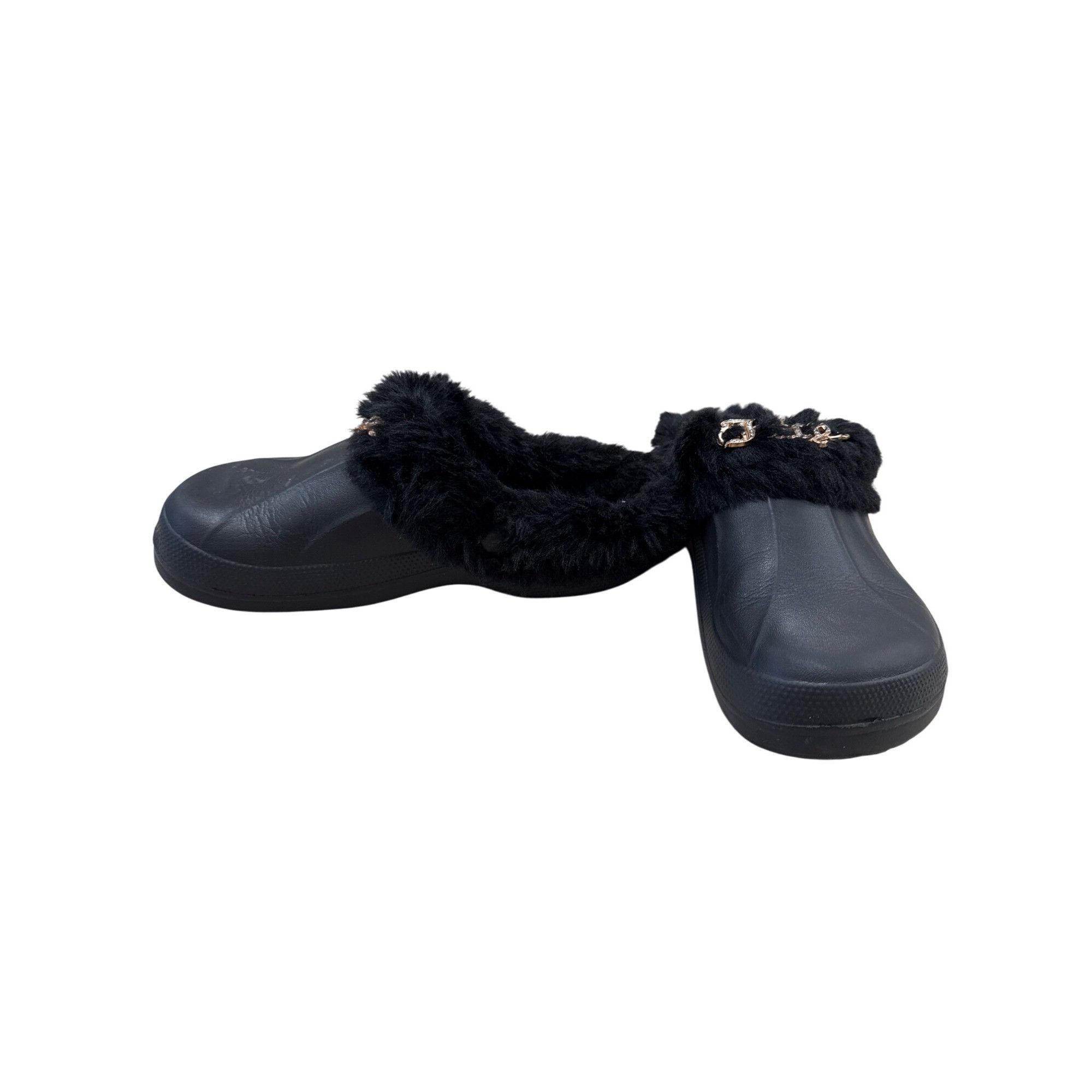 Juicy Couture Juicy Couture Womens Black Faux Fur Lined Slip-On Slippers S Size US 7 / IT 37 - 2 Thumbnail