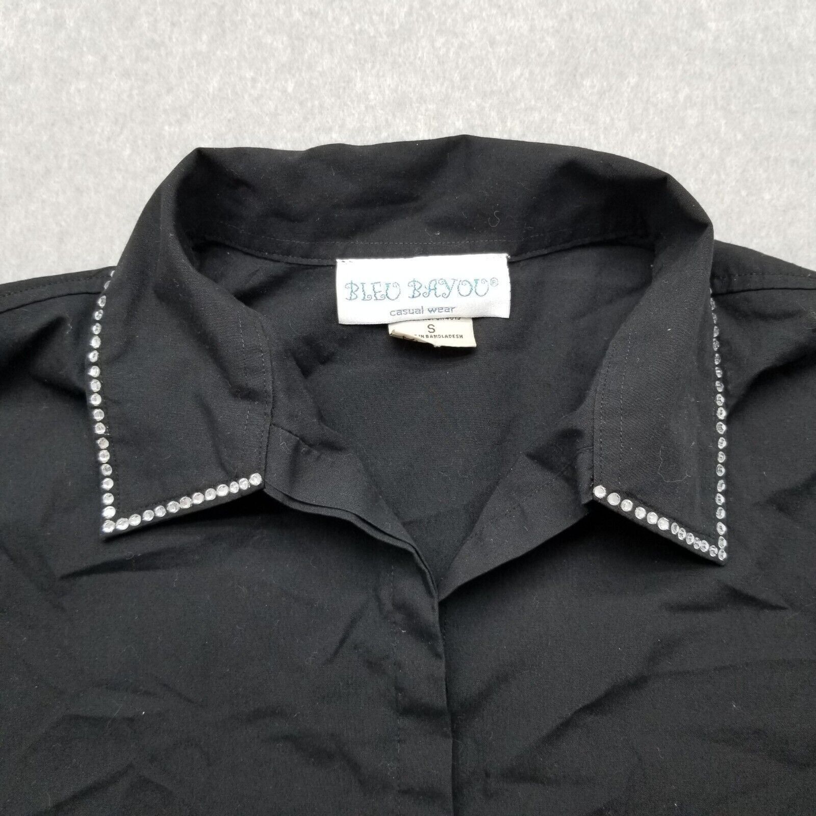 Other Blue Bayou Shirt Womens Small Black Button Up Rhinestone Size S / US 4 / IT 40 - 5 Thumbnail