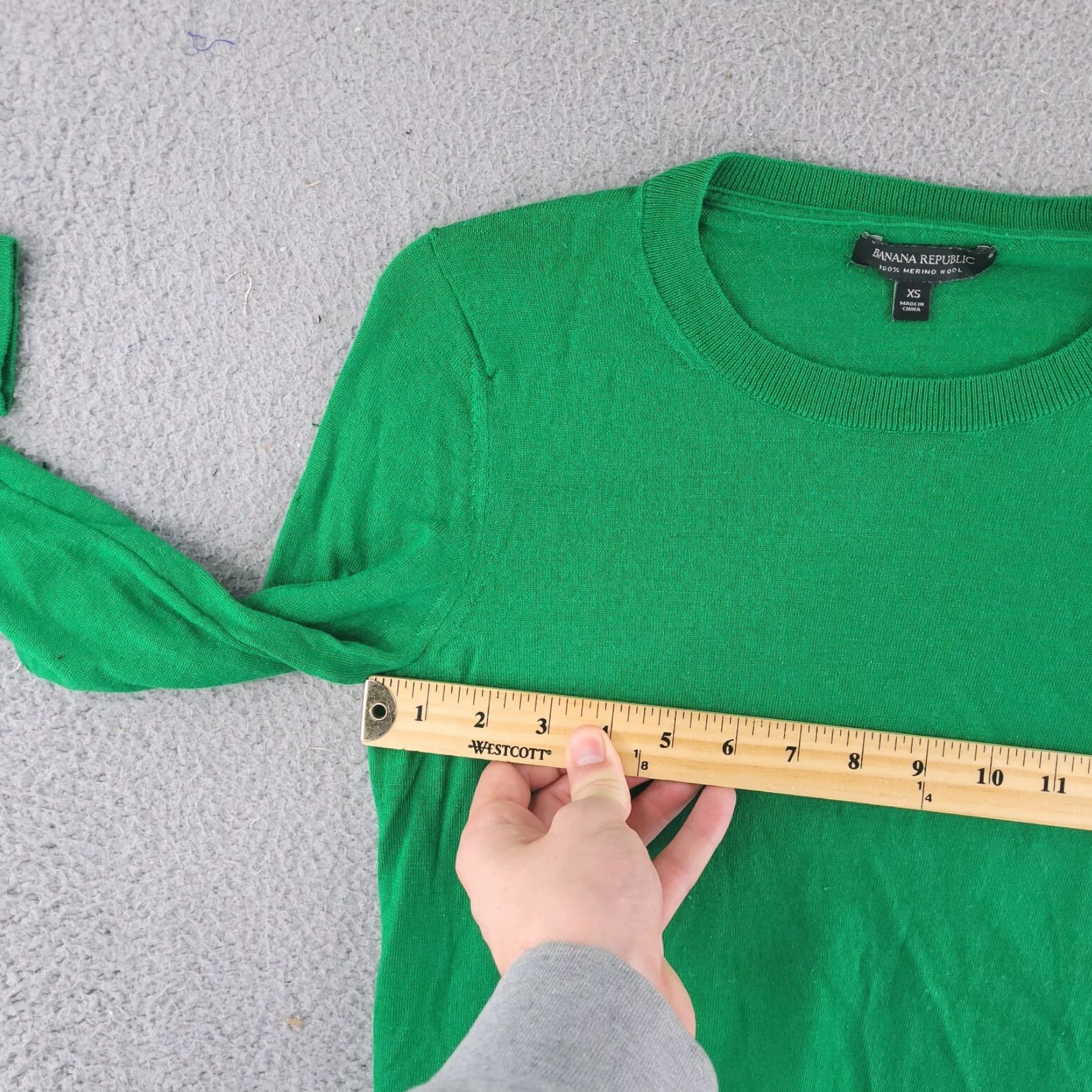 Banana Republic Banana Republic Sweater XS Womens Green 100% Merino Wool Pullover Size XS / US 0-2 / IT 36-38 - 6 Thumbnail