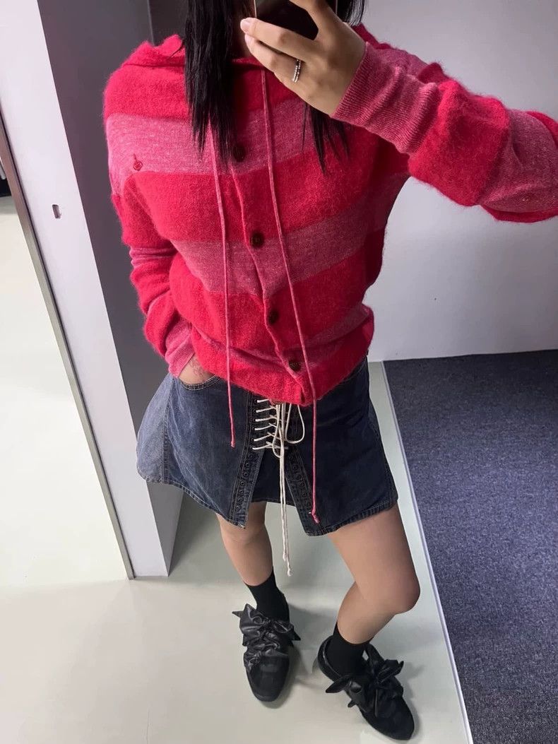 Vivienne Westwood Vivienne Westwood Red knitted striped cardigan Size M / US 6-8 / IT 42-44 - 2 Thumbnail