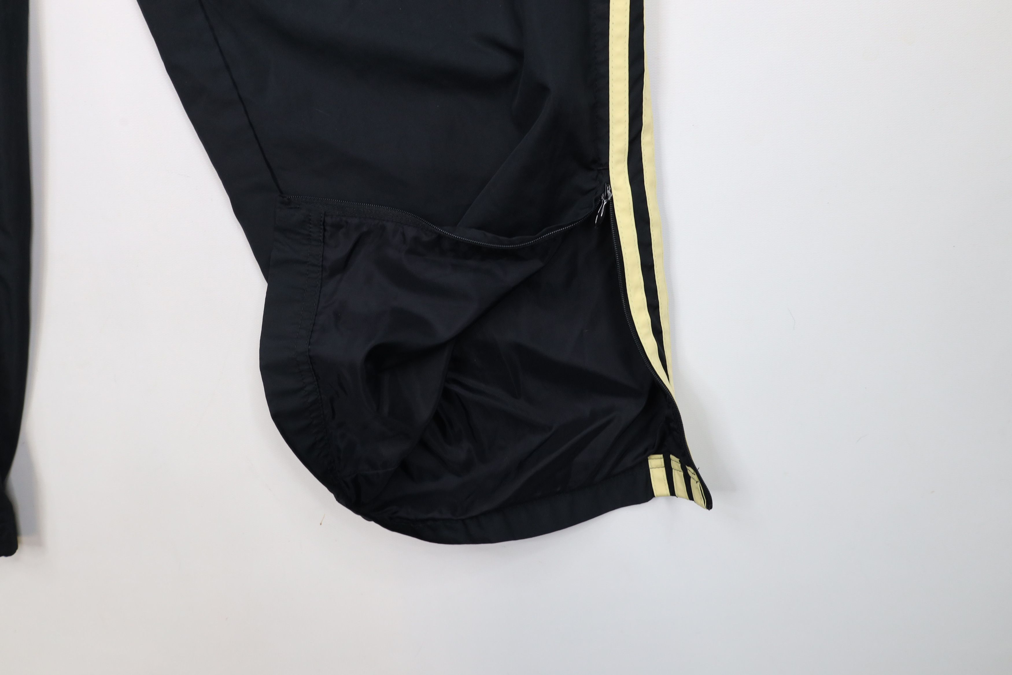 Adidas × Vintage Vintage Adidas Lined Wide Leg Windbreaker Pants Black Gold Size US 38 / EU 54 - 5 Thumbnail