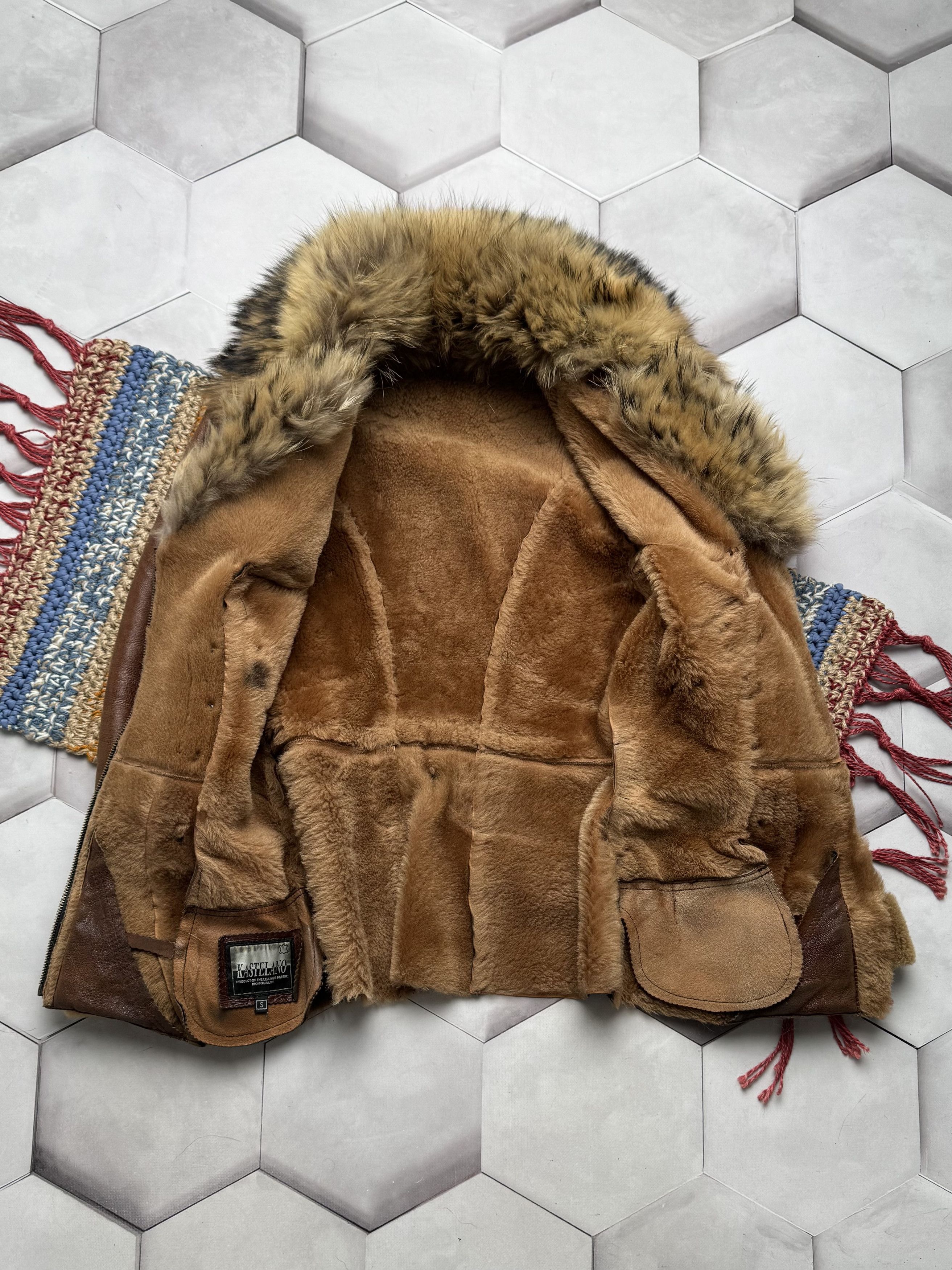 Japanese Brand Vintage Real Sheepskin Coat (E4) Size S / US 4 / IT 40 - 10 Thumbnail