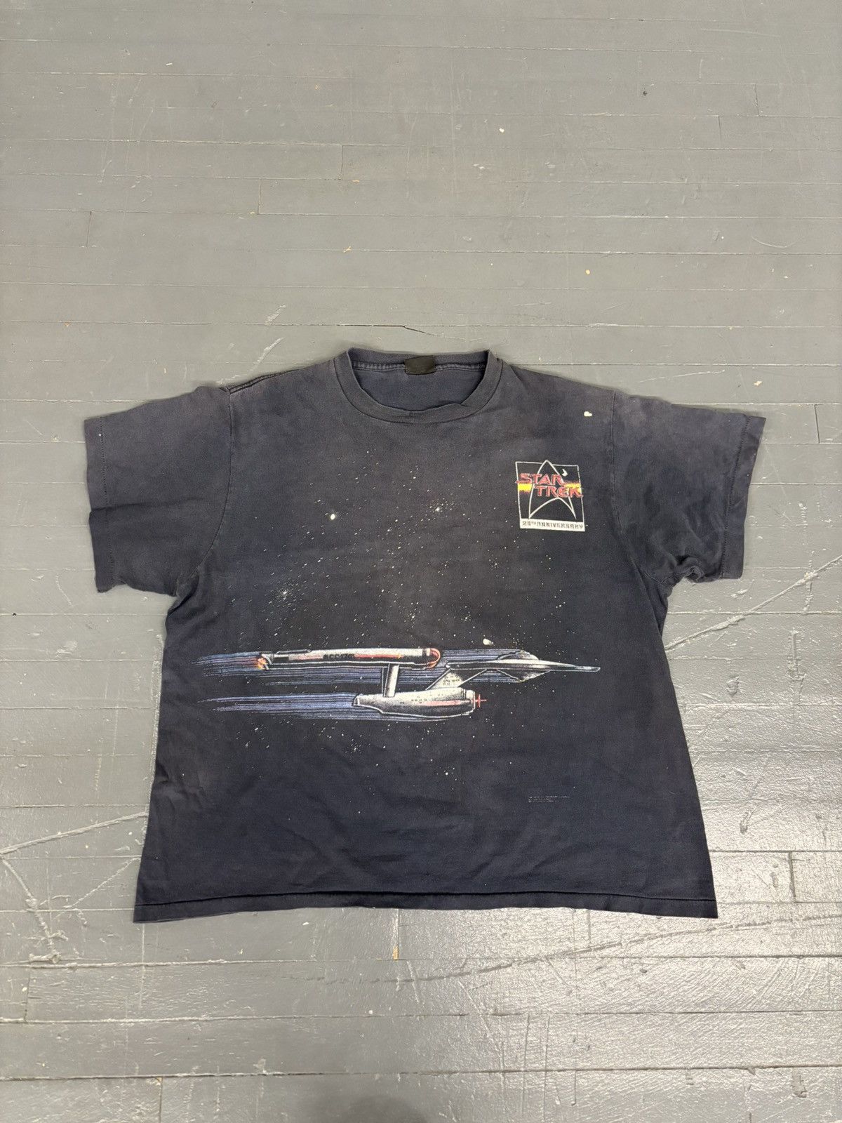 Star Wars × Vintage Vintage 90s Star Wars Star Trek 25th anniversary tee Size US XL / EU 56 / 4 - 1 Thumbnail