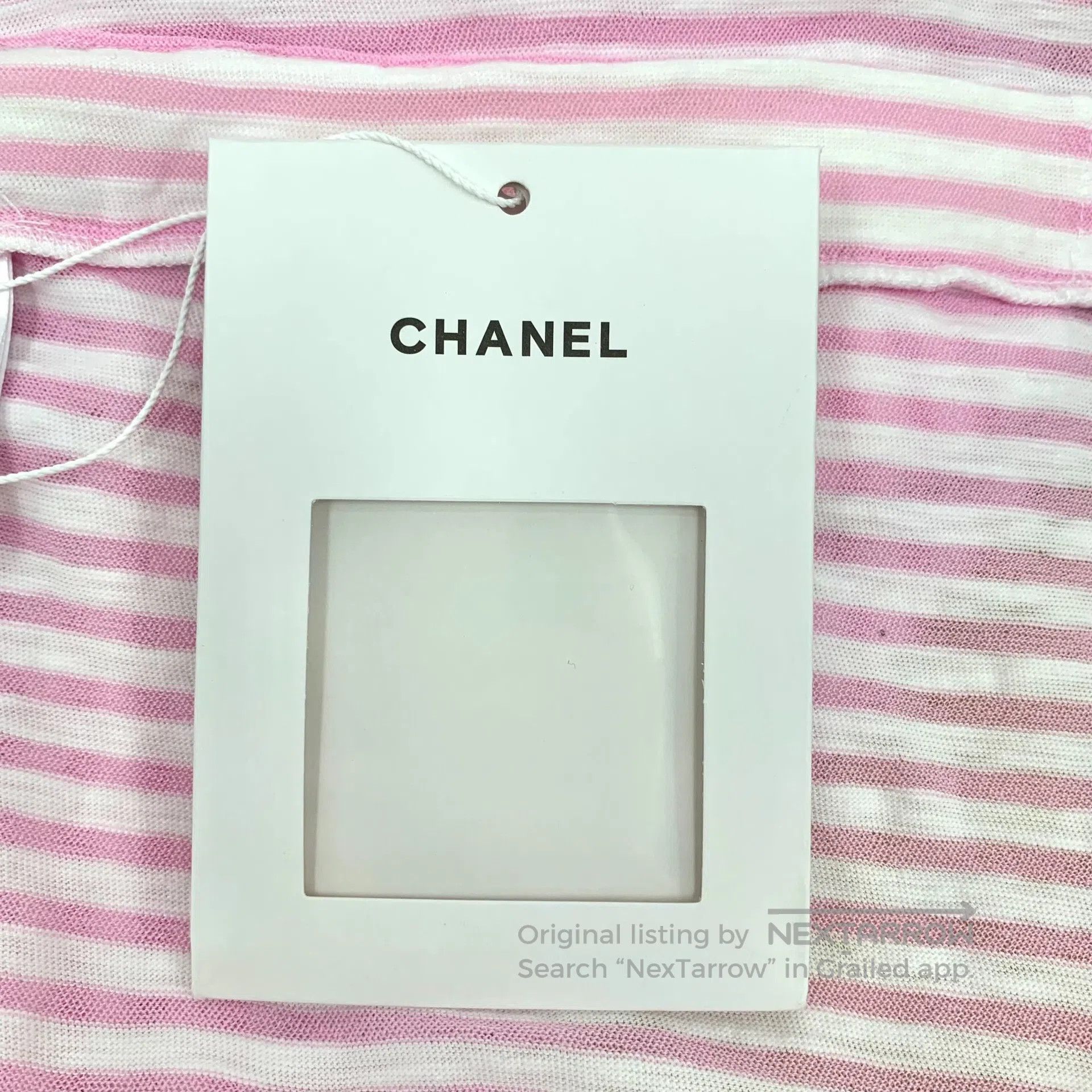 Chanel Chanel Light Pink Vertical Stripe Cotton Round Neck Short Size XS / US 0-2 / IT 36-38 - 8 Thumbnail