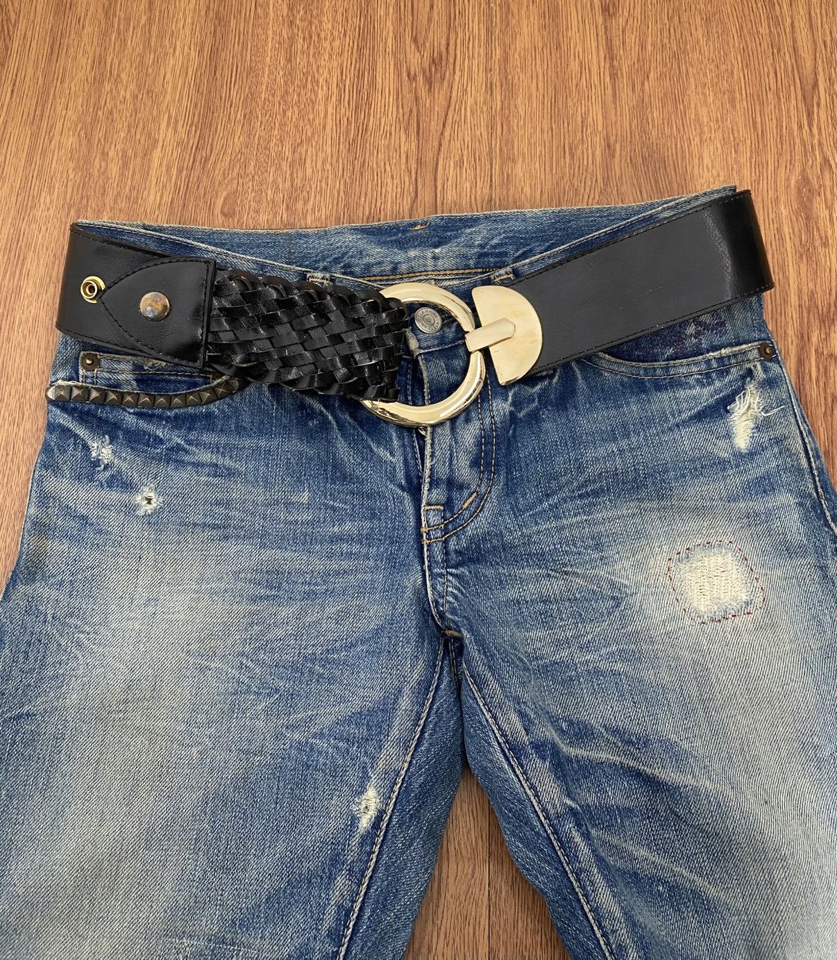 If Six Was Nine × Japanese Brand × Le Grande Bleu (L.G.B.) Braided leather gold belt Size ONE SIZE - 2 Thumbnail