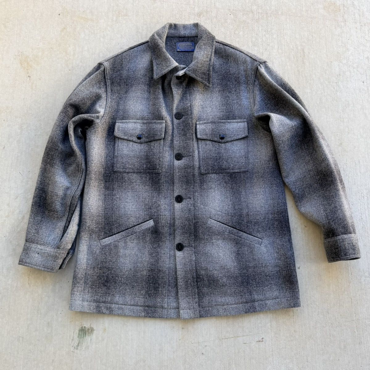 Pendleton VINTAGE 60S PENDLETON SHADOW TARTAN WOOL ZIPPER JACKET