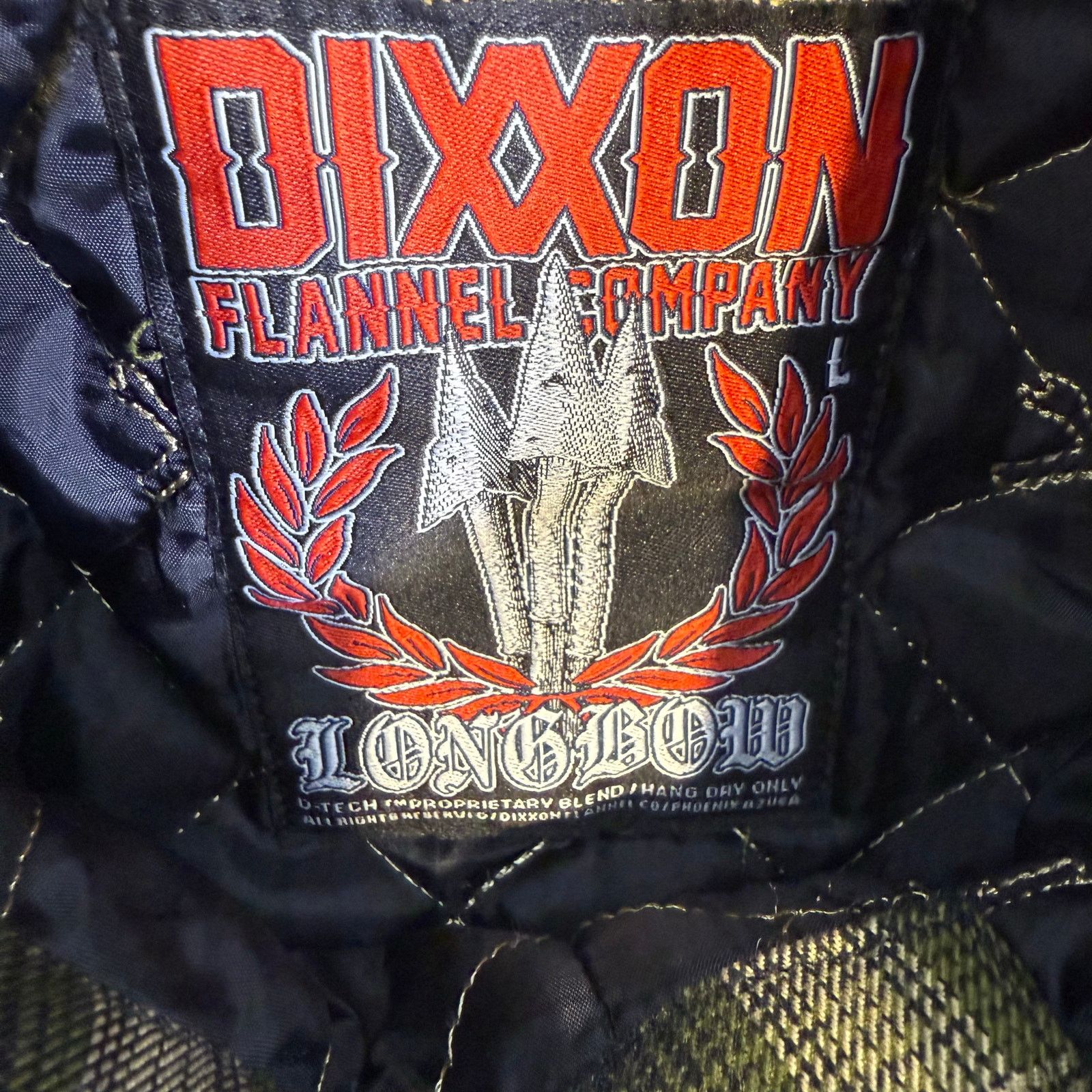 Dixxon Longbow quilted lined plaid button up shirt mens L