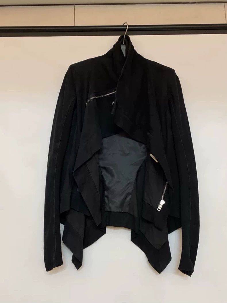 Rick Owens Rick Owens Black lambskin dovetail standing collar biker j Size XS / US 0-2 / IT 36-38 - 1 Thumbnail