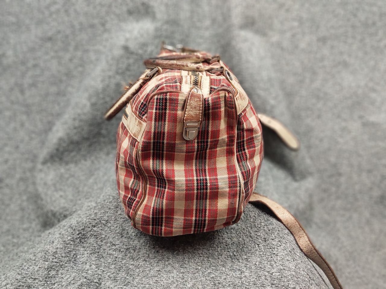numero 10 Numero 10 Design Monzeglio tartan travel Canvas Leather Bag Size ONE SIZE - 21 Thumbnail