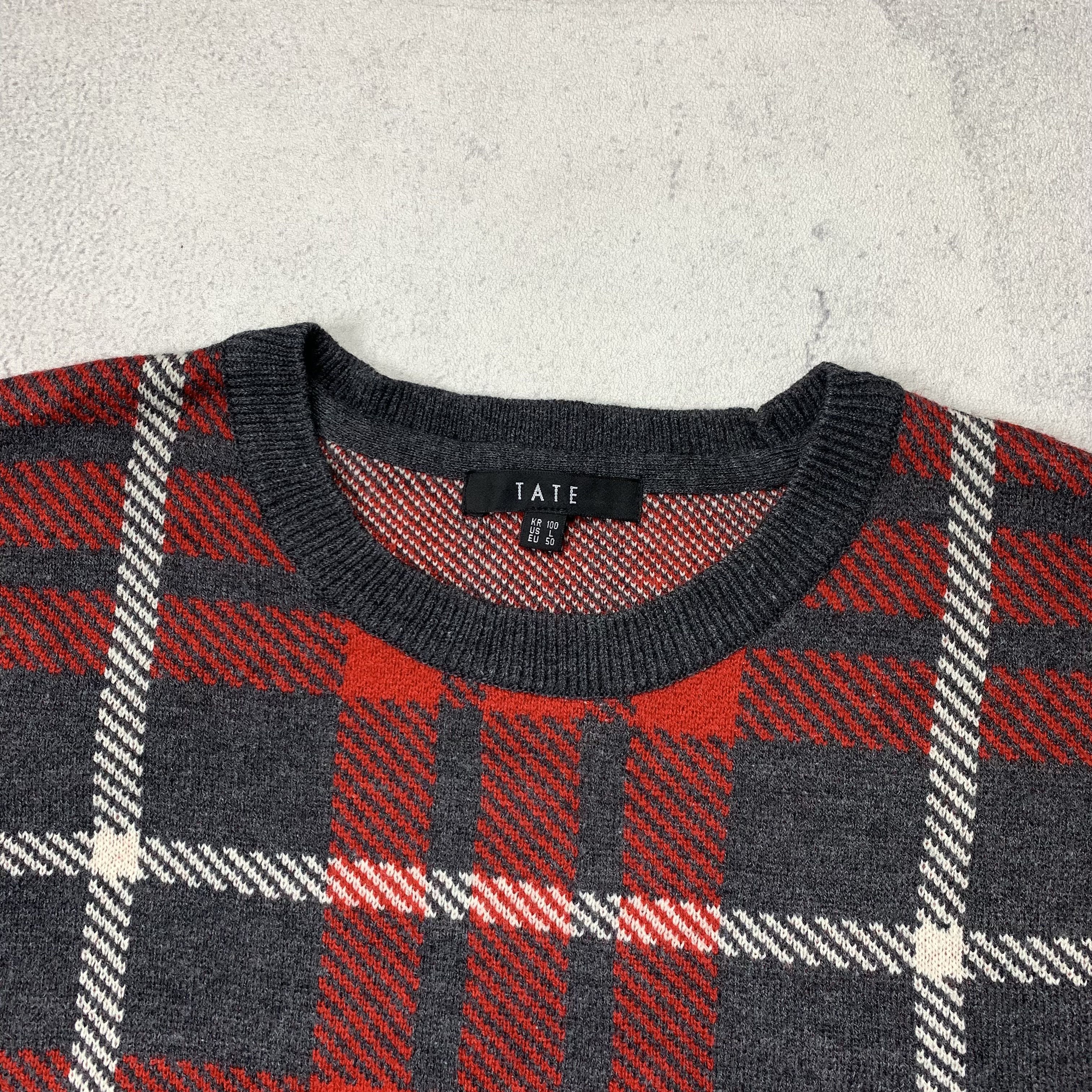 Japanese Brand Tate Knit Sweater Plaid Tartan Jumper Size US L / EU 52-54 / 3 - 4 Thumbnail