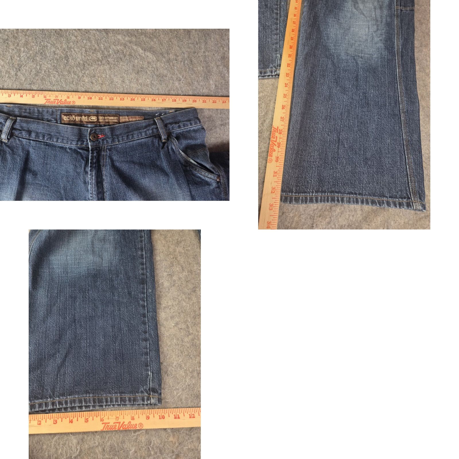 Ecko Unltd. VINTAGE ECKO UNLTD Baggy Carpenter Jeans Mens 40x33 Blue Denim Y2K Grunge 90s Hip Hop Straight Relaxed 5-Pocket Jeans Mens Blue 40x33 Size US 40 / EU 56 - 8 Thumbnail