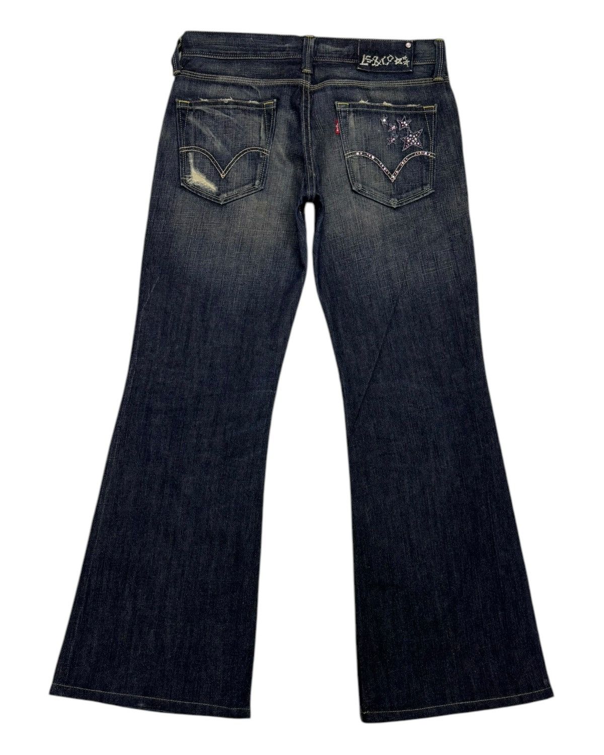 If Six Was Nine FLARE💥LEVIS LADY STYLE FLARED JEANS DISTRESSED DENIM Size 31" - 8 Thumbnail