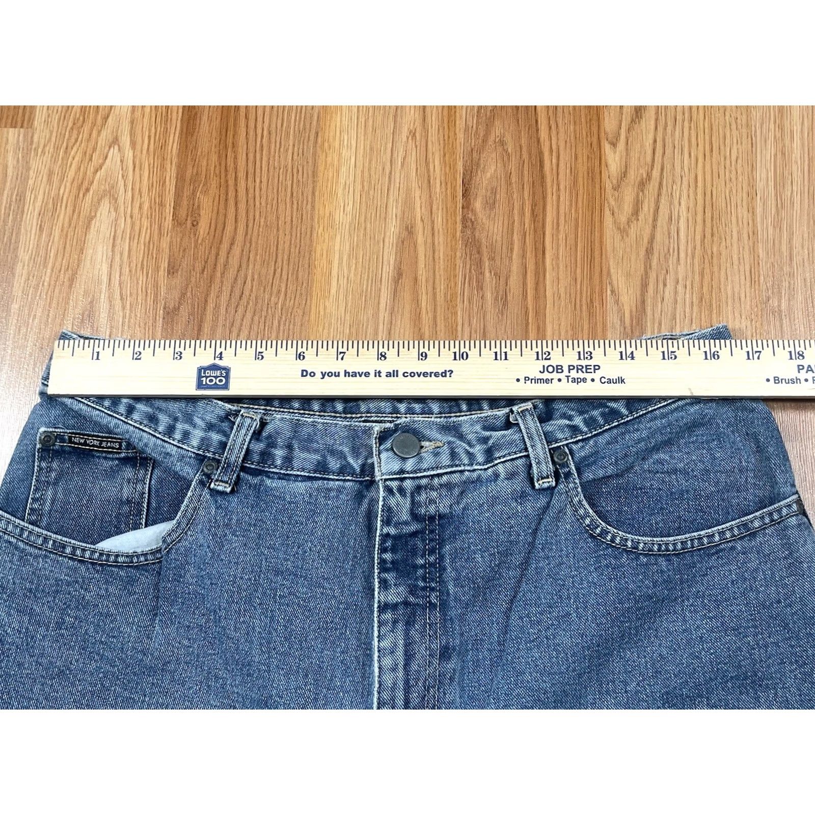 Sea New York New York Jeans Jeans High Rise Classic Fit Blue Wash 16 Tall Womens 100% Cotton Denim Long Straight Jeans Size 38" / US 16 / IT 52 - 3 Thumbnail