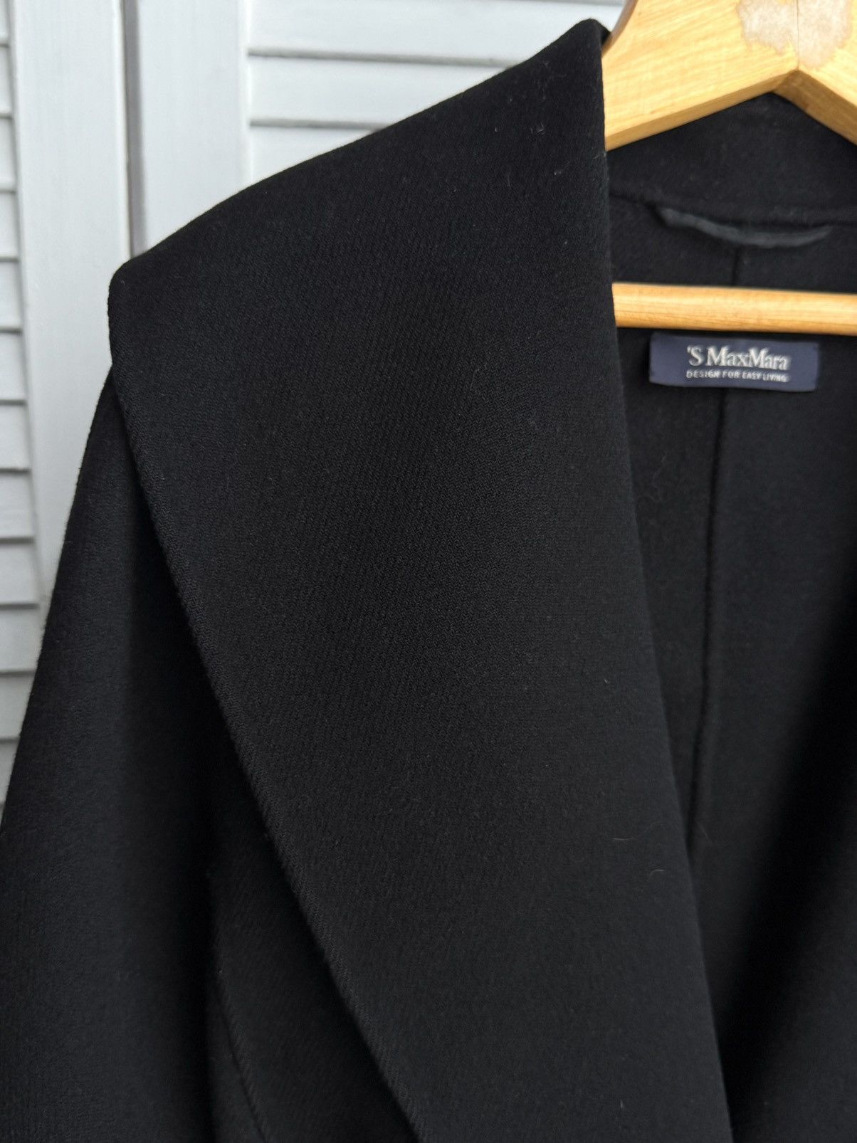 Max Mara S Max Mara Messi Cucito a Mano Wool Coat Black Belted Italy Size XS / US 0-2 / IT 36-38 - 11 Thumbnail