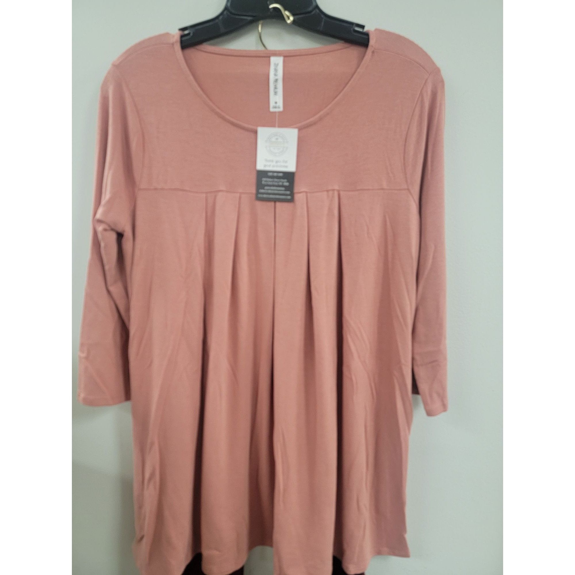 Other Zenana Premium Womens Blush Pink Pleated Tunic Top M Size M / US 6-8 / IT 42-44 - 2 Thumbnail