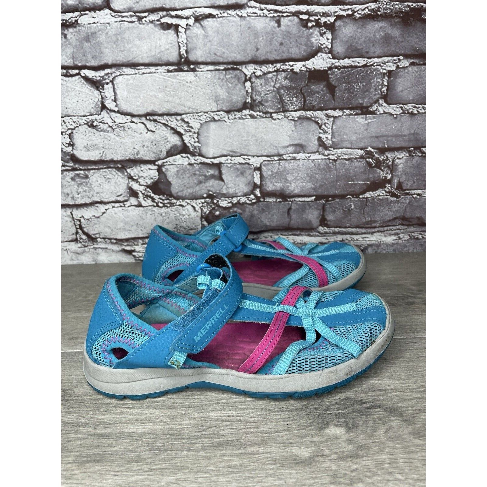 Merrell Merrellb61594 Blue Textile Synthetic Mesh Maryjane Strap Sho Size US 5 / IT 35 - 7 Thumbnail