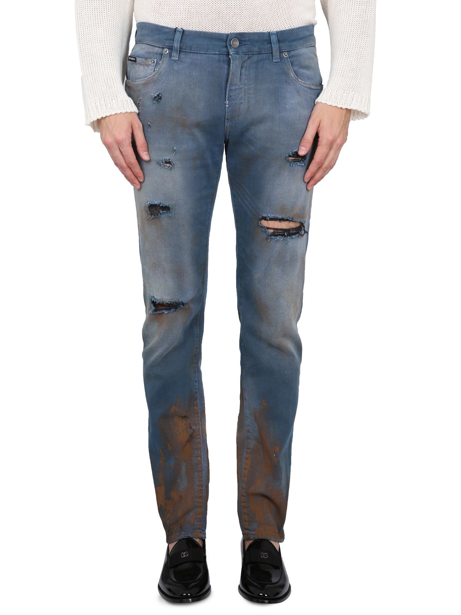 Dolce & Gabbana o1y0125 Jeans in Blue/Brown Size US 30 / EU 46 - 1 Thumbnail
