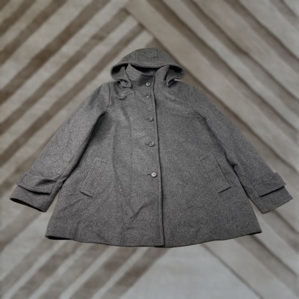 Ralph Lauren VINTAGE Lauren by Ralph Lauren Women's Hooded Pea Coat Jacket Charcoal XL Size XL / US 12-14 / IT 48-50 - 1 Thumbnail