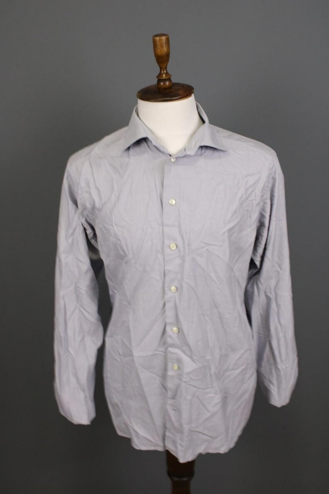 Eton Eton Slim Fit Blue Luxury Dress Shirt Size 43 / 17 / XL Size US M / EU 48-50 / 2 - 1 Thumbnail