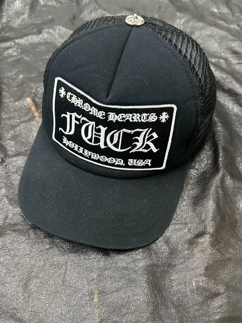 Chrome Hearts CHROME HEARTS Mesh Design Polyester and Cotton Duckbill Ca Size ONE SIZE - 1 Thumbnail