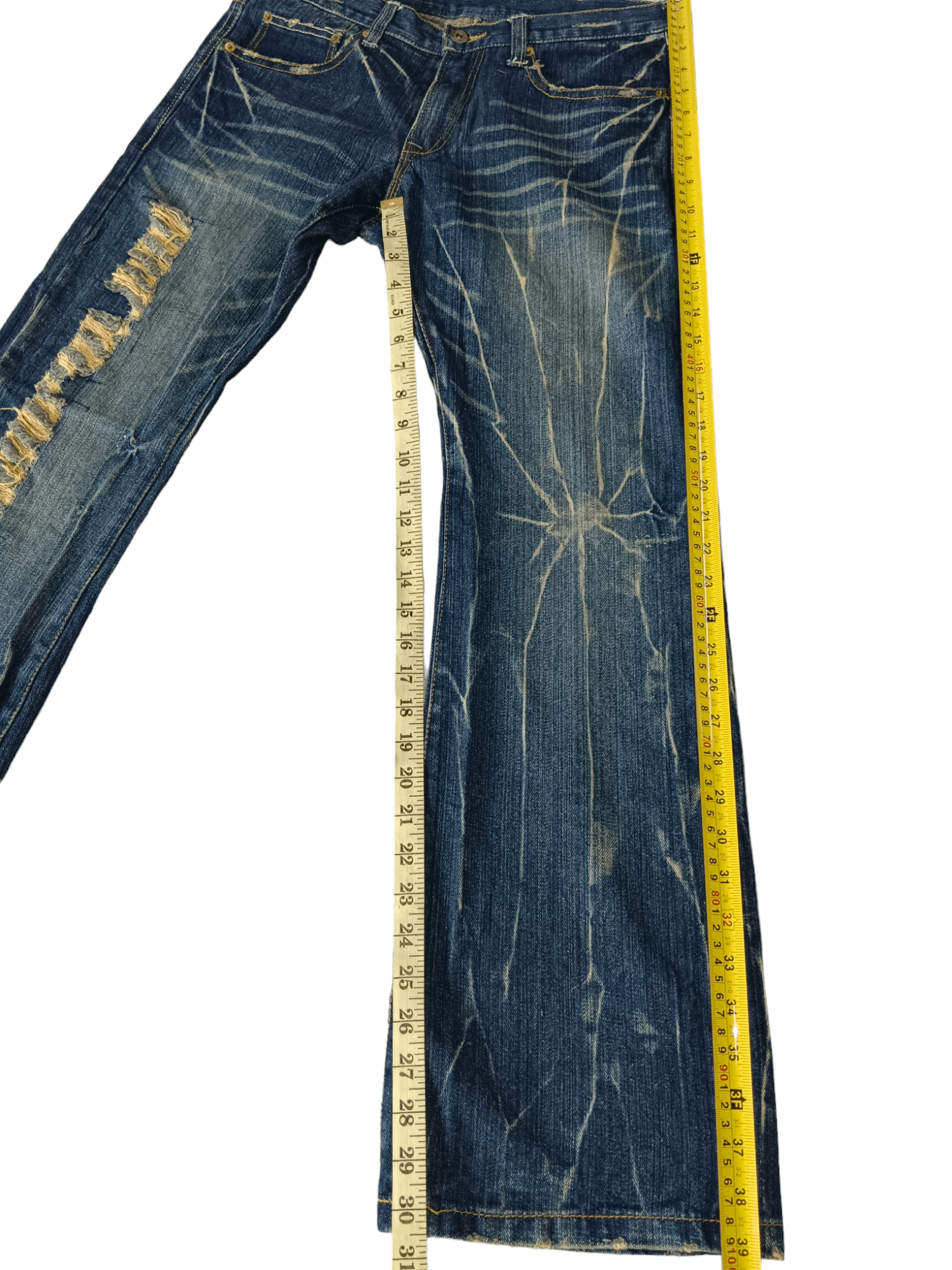 💥Punk💥 Spider Web Distressed Flare Denim 💥Punk💥 Spider Web Distressed Flare Denim