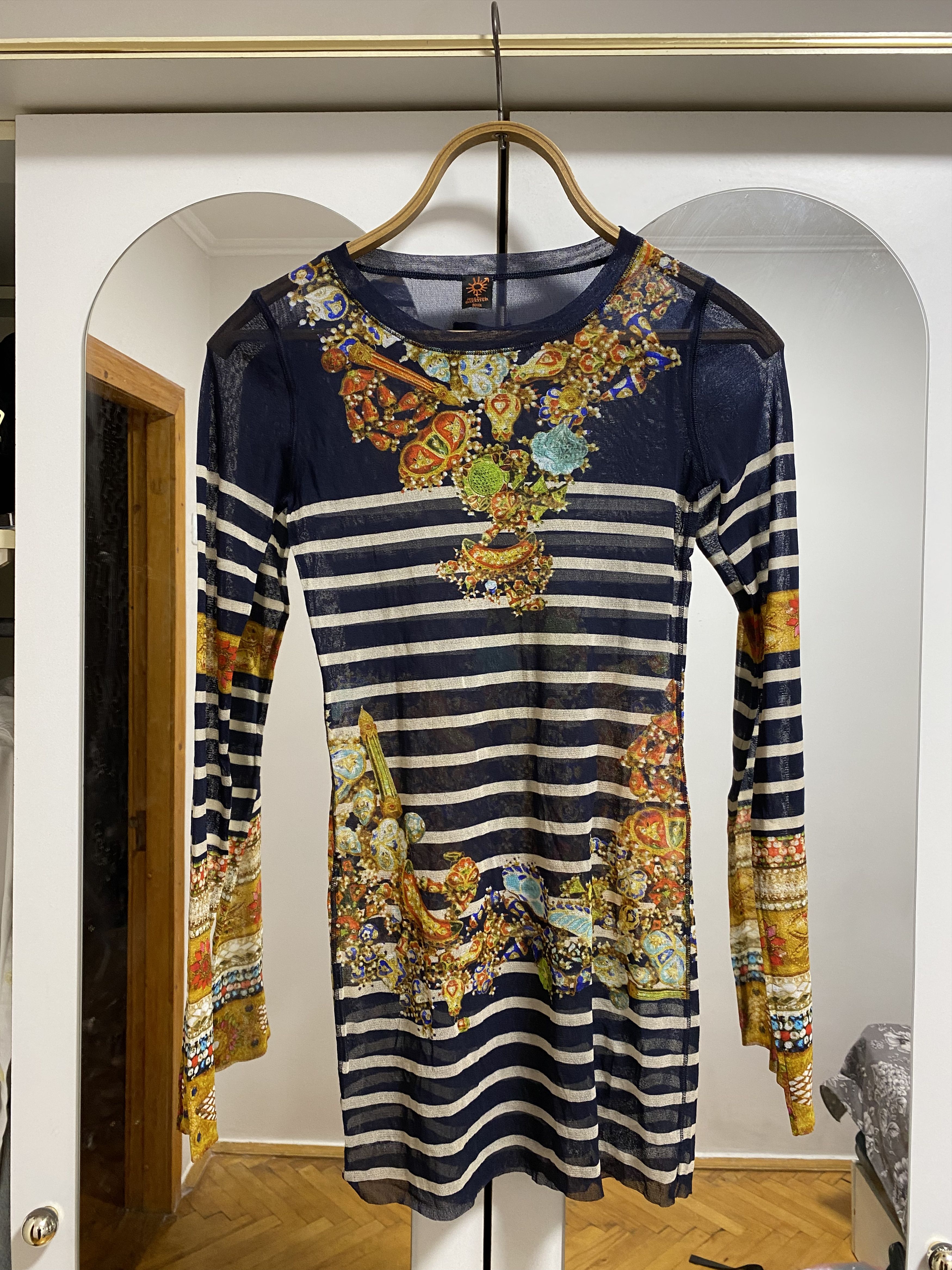 JEAN PAUL GAULTIER STRIPED MARINE SAILOR LEWELLERY DRESS