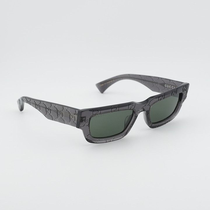 Gucci Gucci GG1838S 011 Sunglasses Grey with GG Pattern Rectangle Size ONE SIZE - 6 Thumbnail