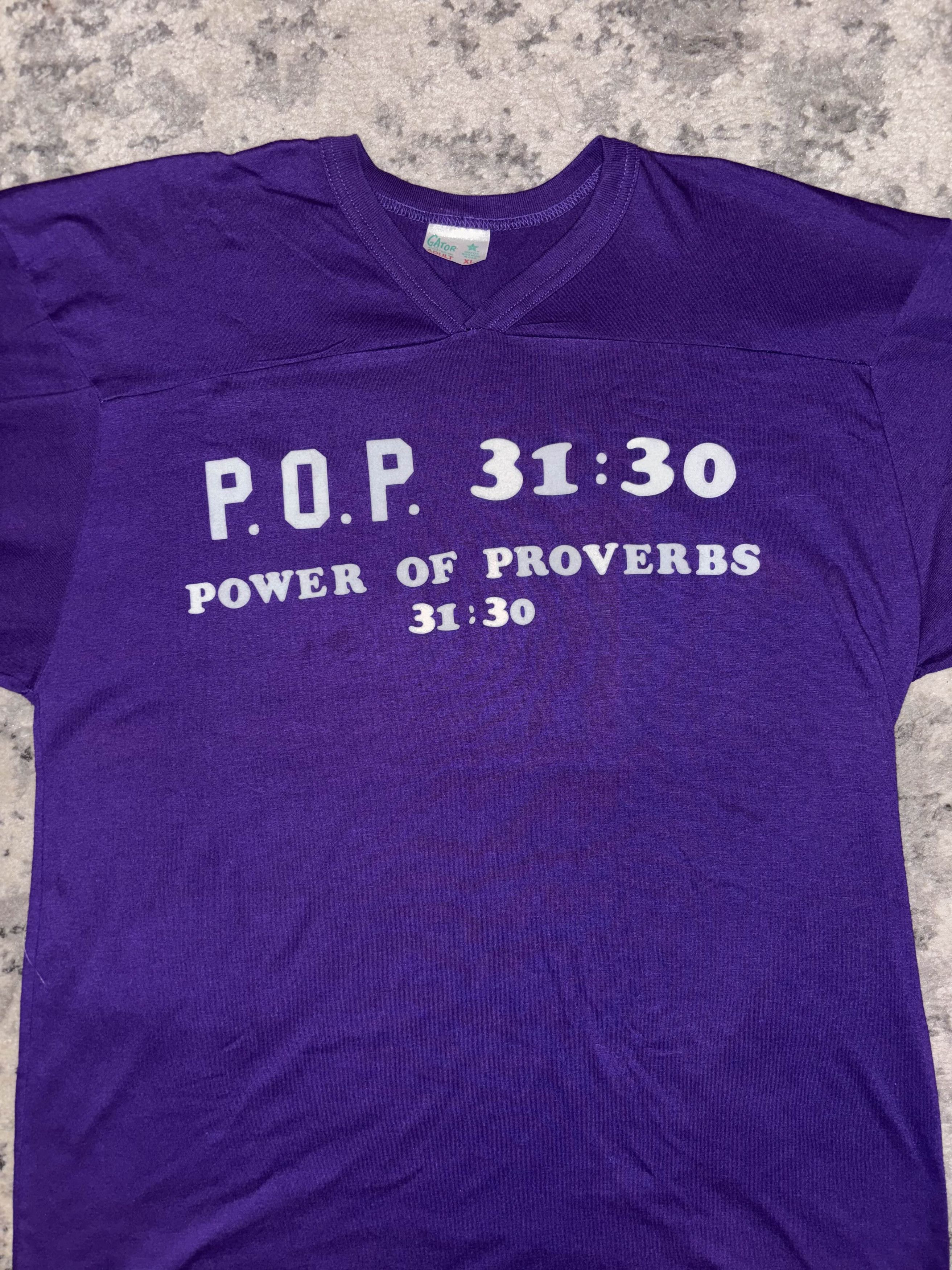 Vintage Vintage 90s Bible Quote Athletic Shirt Size US XL / EU 56 / 4 - 4 Thumbnail