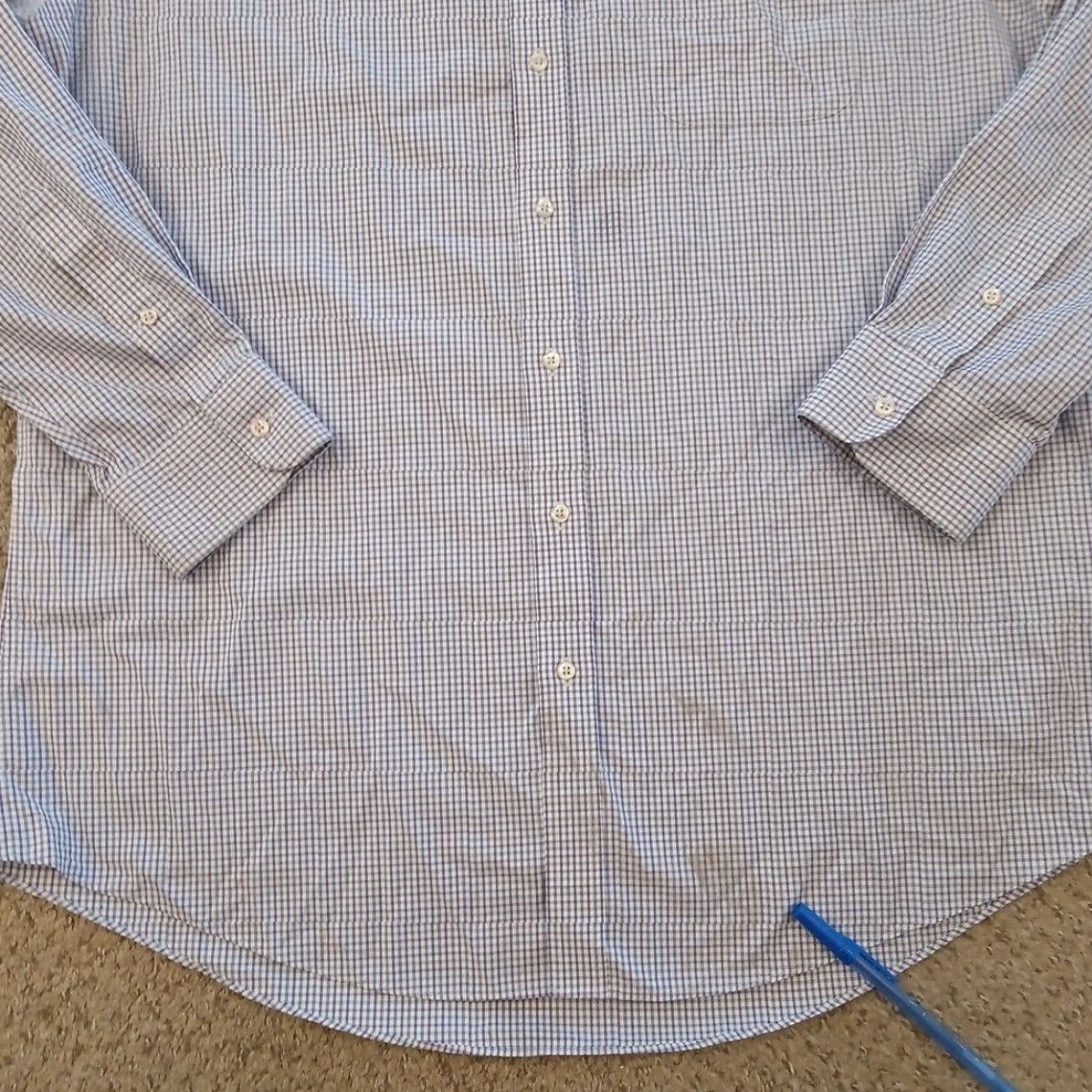 Nordstrom Nordstrom Shirt Mens 16.5 Purple Plaid Long Sleeve Button Up Cotton Regular Pattern Plaid Button-Front Size US XL / EU 56 / 4 - 3 Thumbnail