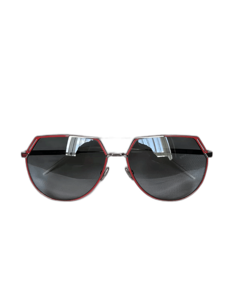 Dior Dior Sunglasses with Silver Frame and Red Accents-2506 Size ONE SIZE - 1 Thumbnail
