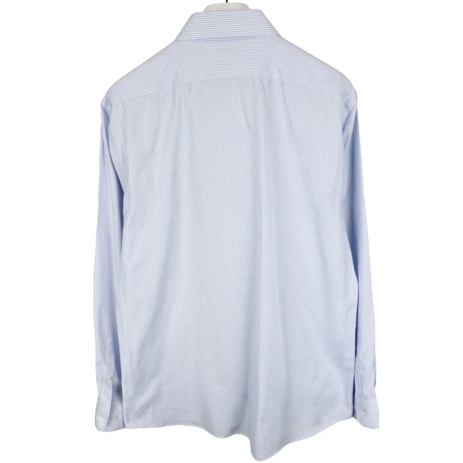 Suitsupply Suitsupply Traveller Extra Slim Fit Formal Shirt Men 45 / 17 3/4 Pinstriped Blue Dress Shirt Button-Up Long Sleeve Mens Size 48R - 3 Thumbnail