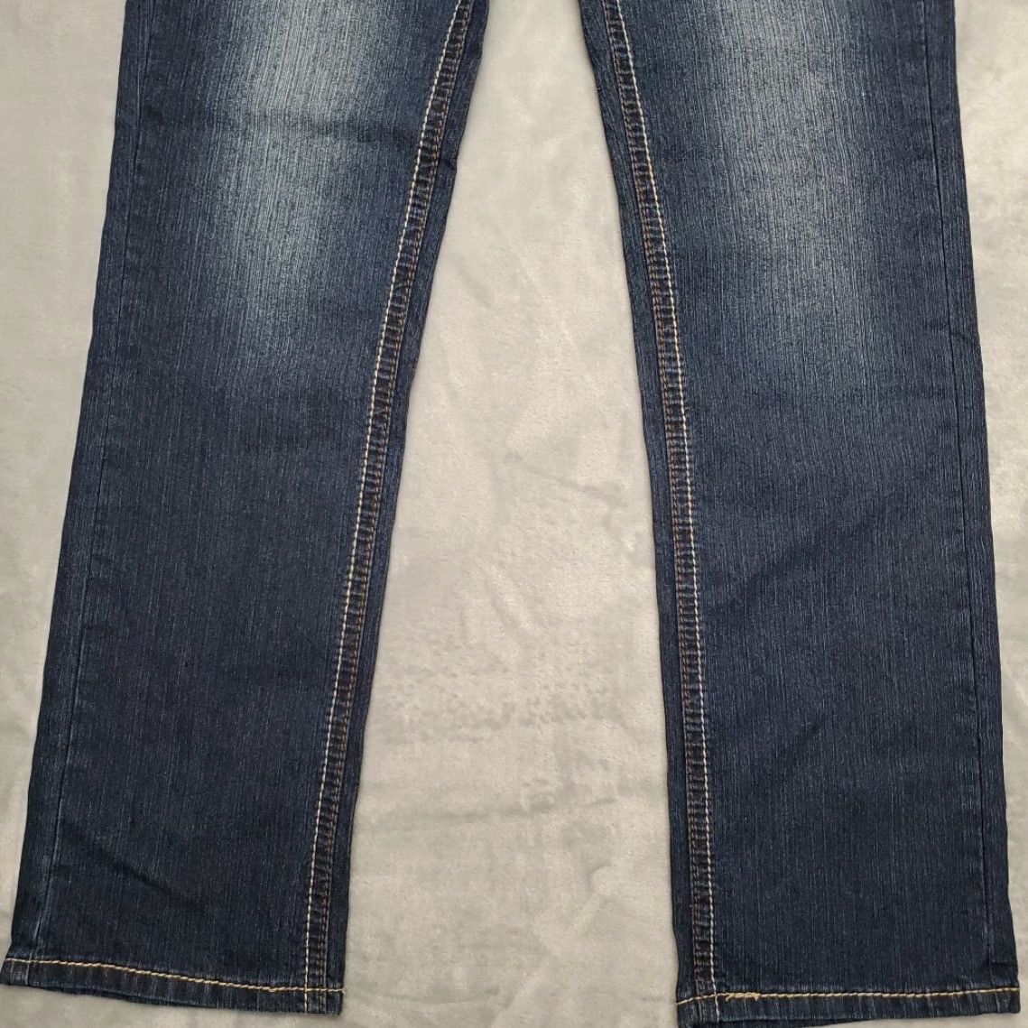 Denime Royalty Jeans Women 12 Blue Denim Slim Fit Straight Thick Stitch Stretch Western Jeans Size 34" / US 12 / IT 48 - 2 Thumbnail