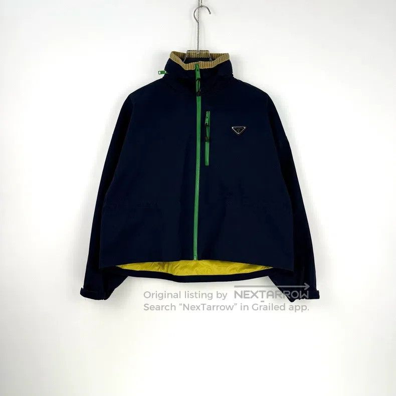 Prada Prada Dark blue metal triangle logo jacket Size US XXS / EU 40 - 3 Thumbnail