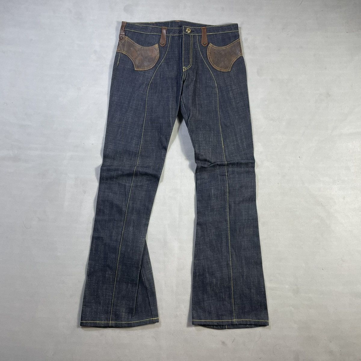 Obelisk OBELISK 00’s REPTILE SKIN FLARED DENIM Size US 32 / EU 48 - 14 Thumbnail
