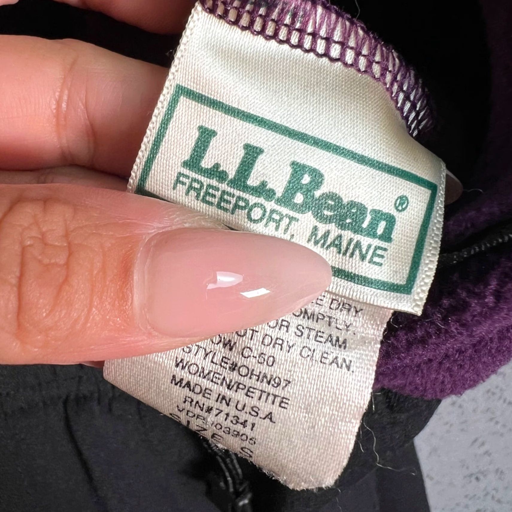 VINTAGE L.L. Bean Womens Fleece Ski Jumpsuit One-Piece Size Small Purple Winter Activewear