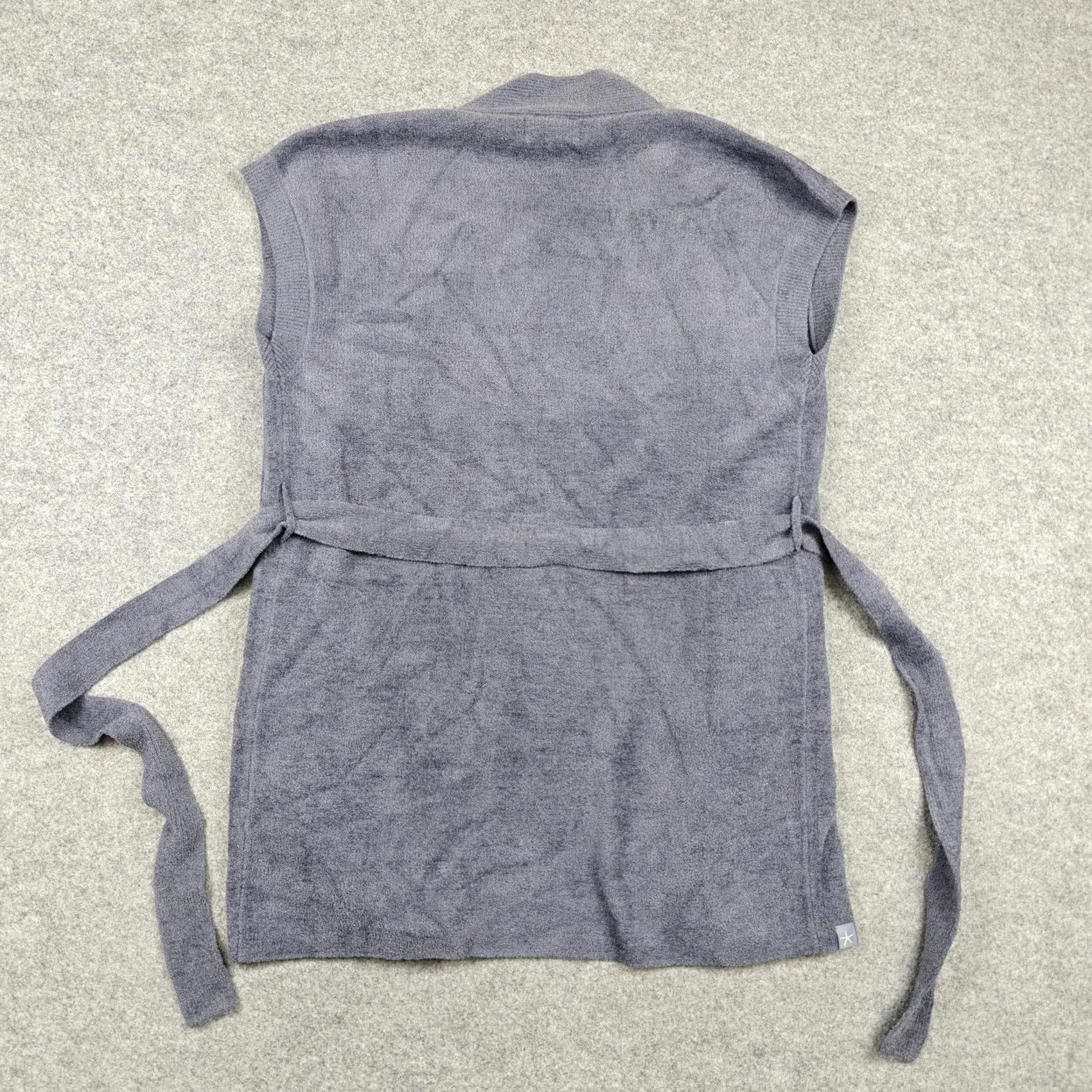 Vintage Barefoot Dreams Sweater Vest Womens XS Blue CozyChic Ultra Lite Tie Waist New Size XS / US 0-2 / IT 36-38 - 7 Thumbnail