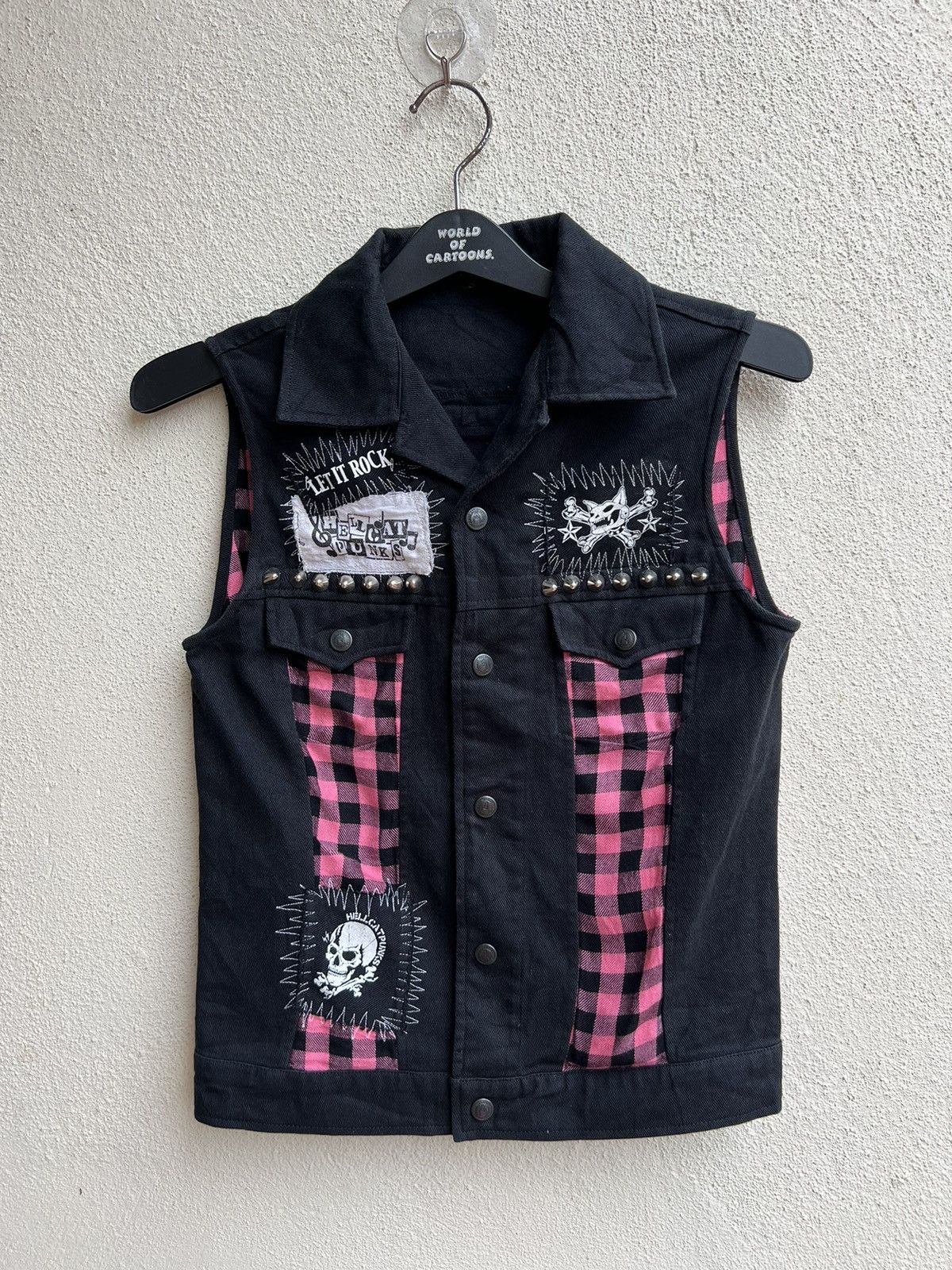 Vintage Vintage Japan Hell Cat Punks Not Dead Spike Vest Denim Size US XS / EU 42 / 0 - 5 Thumbnail
