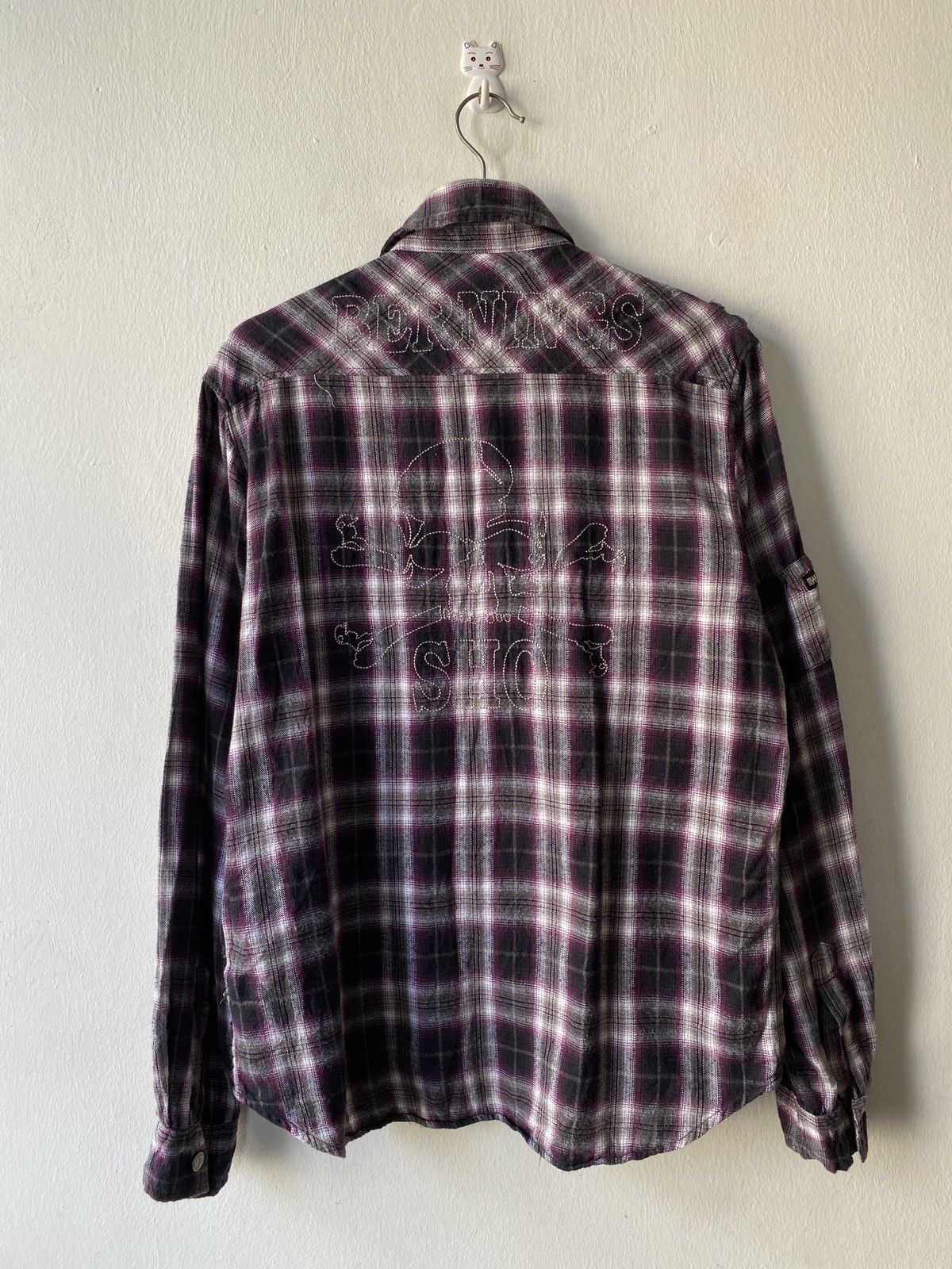 Japanese Brand × Seditionaries Bernings Sho Punk Skull Design Shadow Plaid Button Up Size US L / EU 52-54 / 3 - 5 Thumbnail