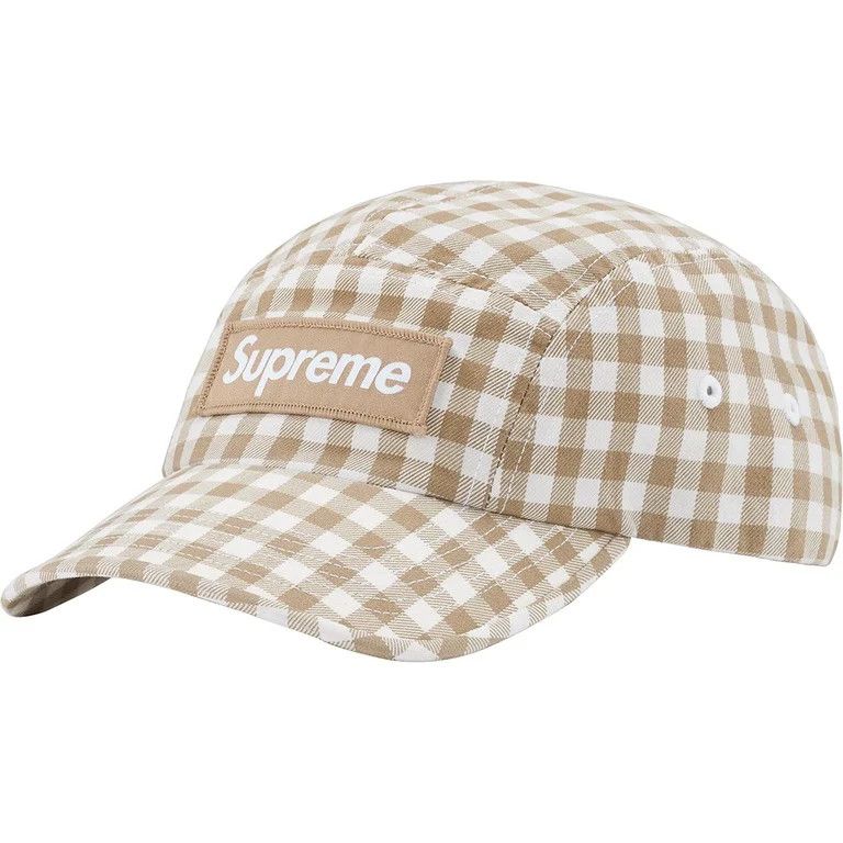 Supreme Supreme Gingham Camp Cap 'Tan' Size ONE SIZE - 1 Thumbnail