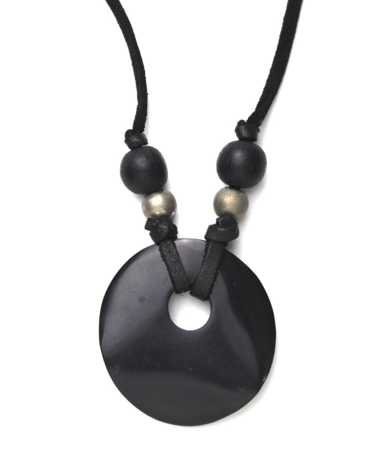 Vintage 2000S JAPANESE MADE BLACK MINIMALIST CIRCLE PENDANT NECKLACE Size ONE SIZE - 1 Thumbnail