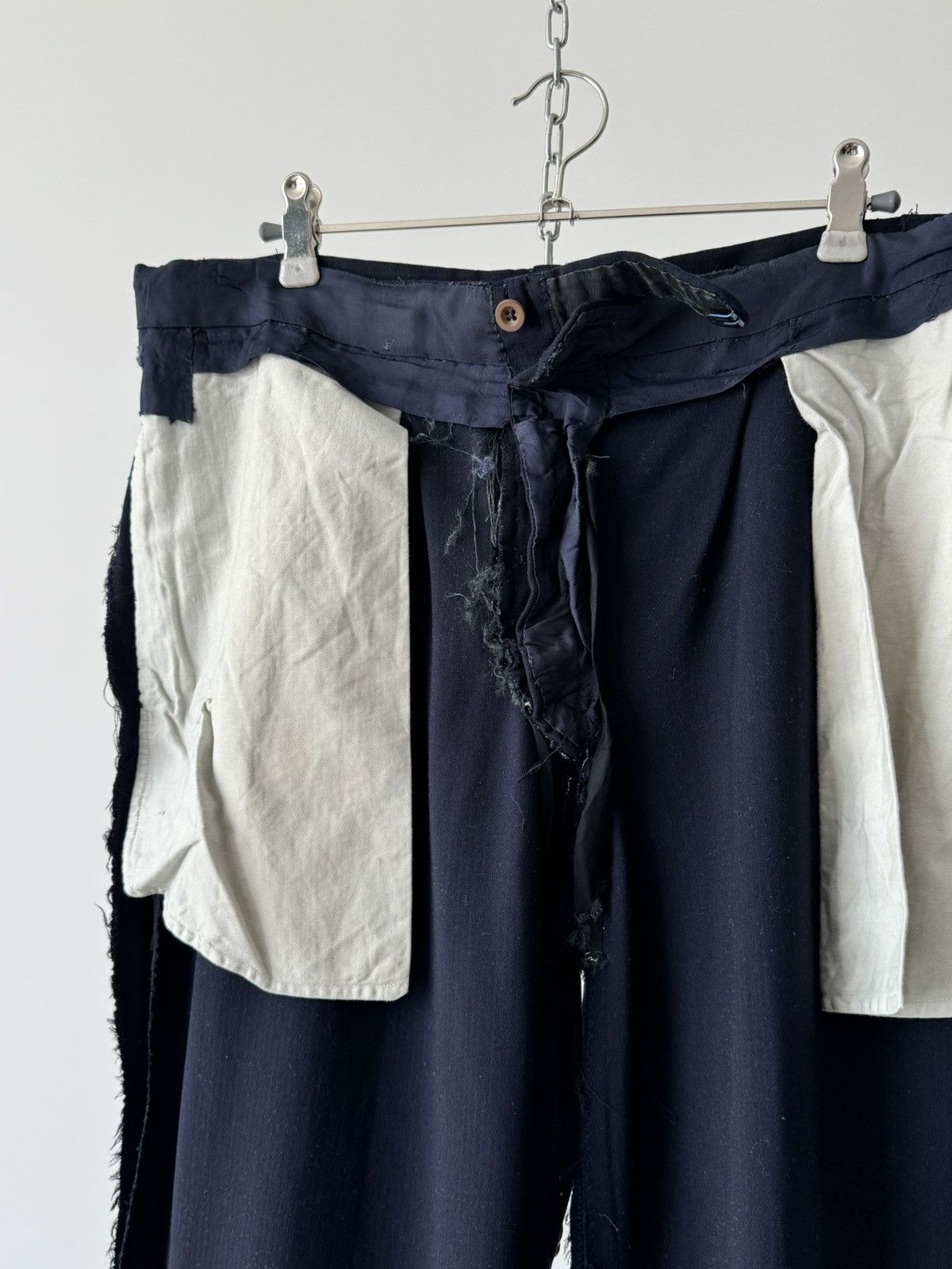 Japanese Brand ≈1950s Vintage French Faded Navy Suit Trousers Size US 32 / EU 48 - 8 Thumbnail
