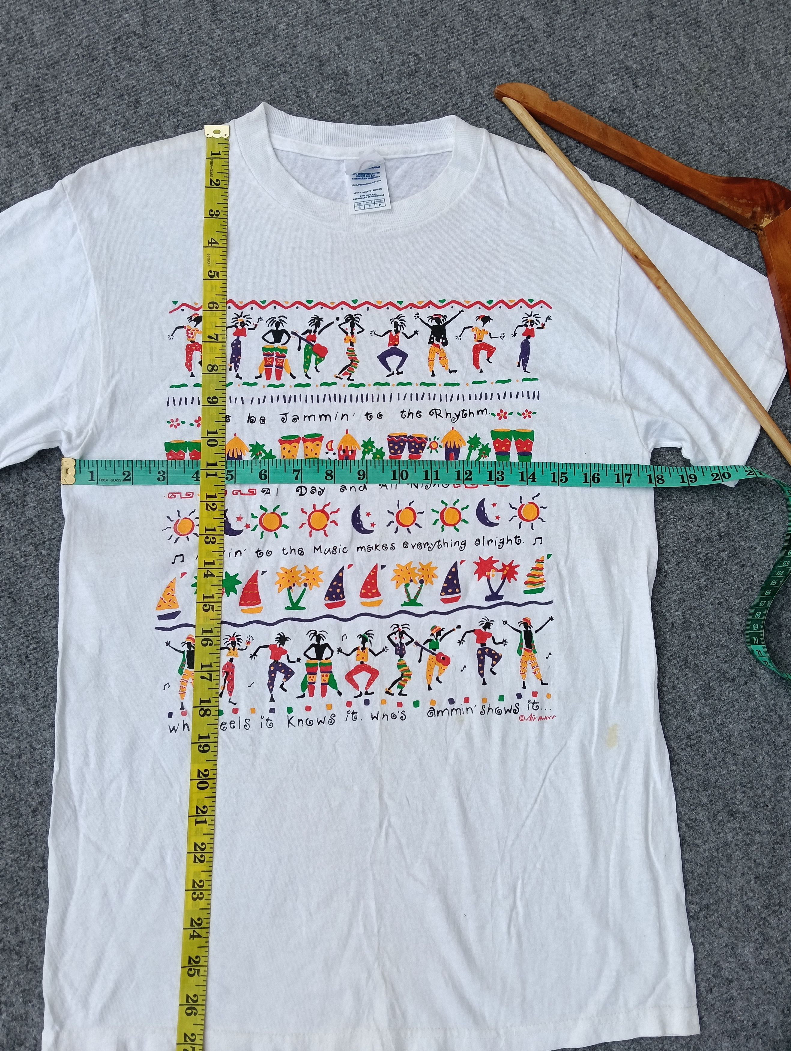 Vintage Rare 🔥 Vintage stick man Rasta white Tshirt. Size US S / EU 44-46 / 1 - 2 Thumbnail