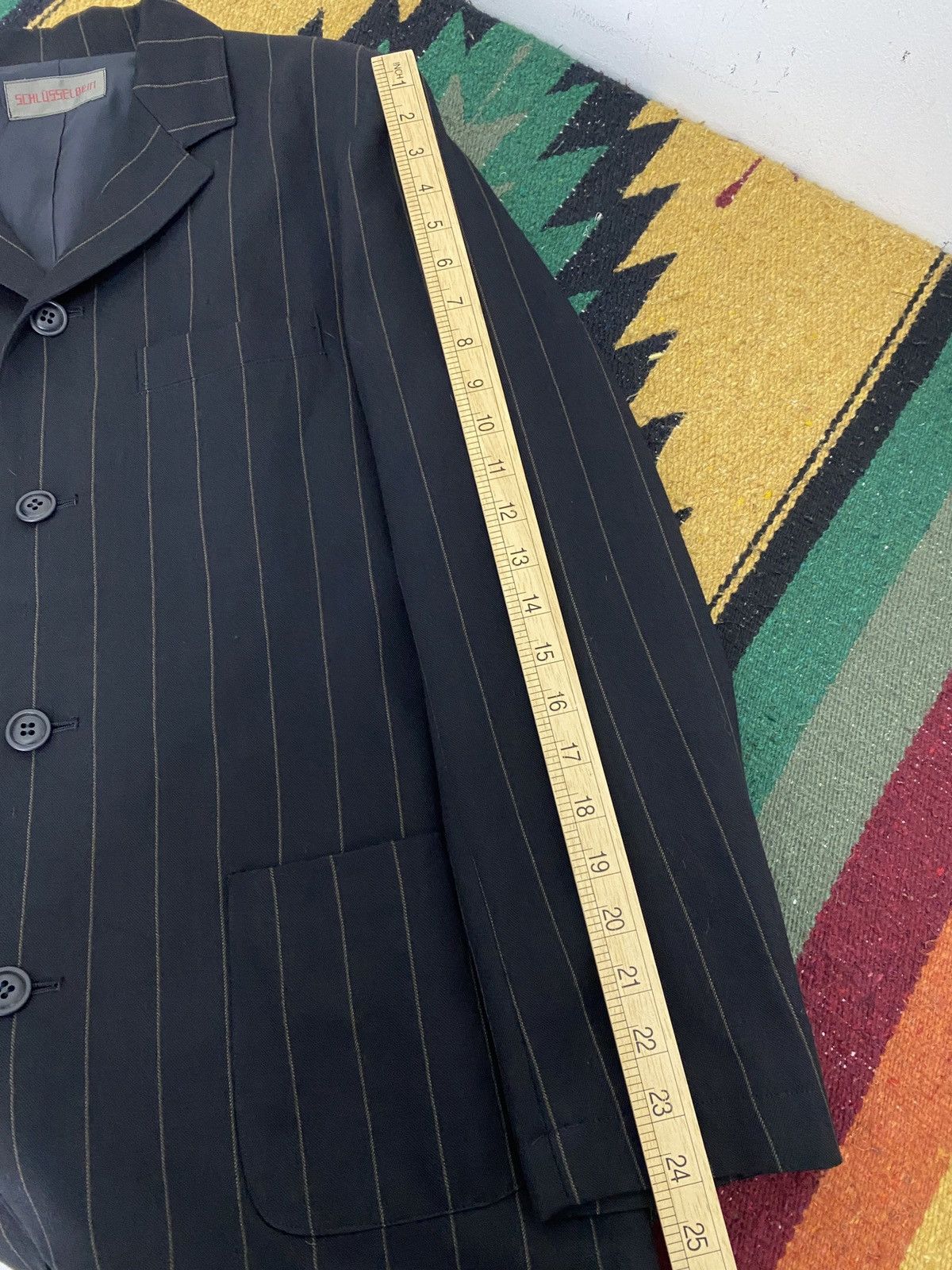 Yohji Yamamoto 80’s Schlüsselbein by Yohji Yamamoto Pinstripe Rayon Jacket Size US M / EU 48-50 / 2 - 5 Thumbnail