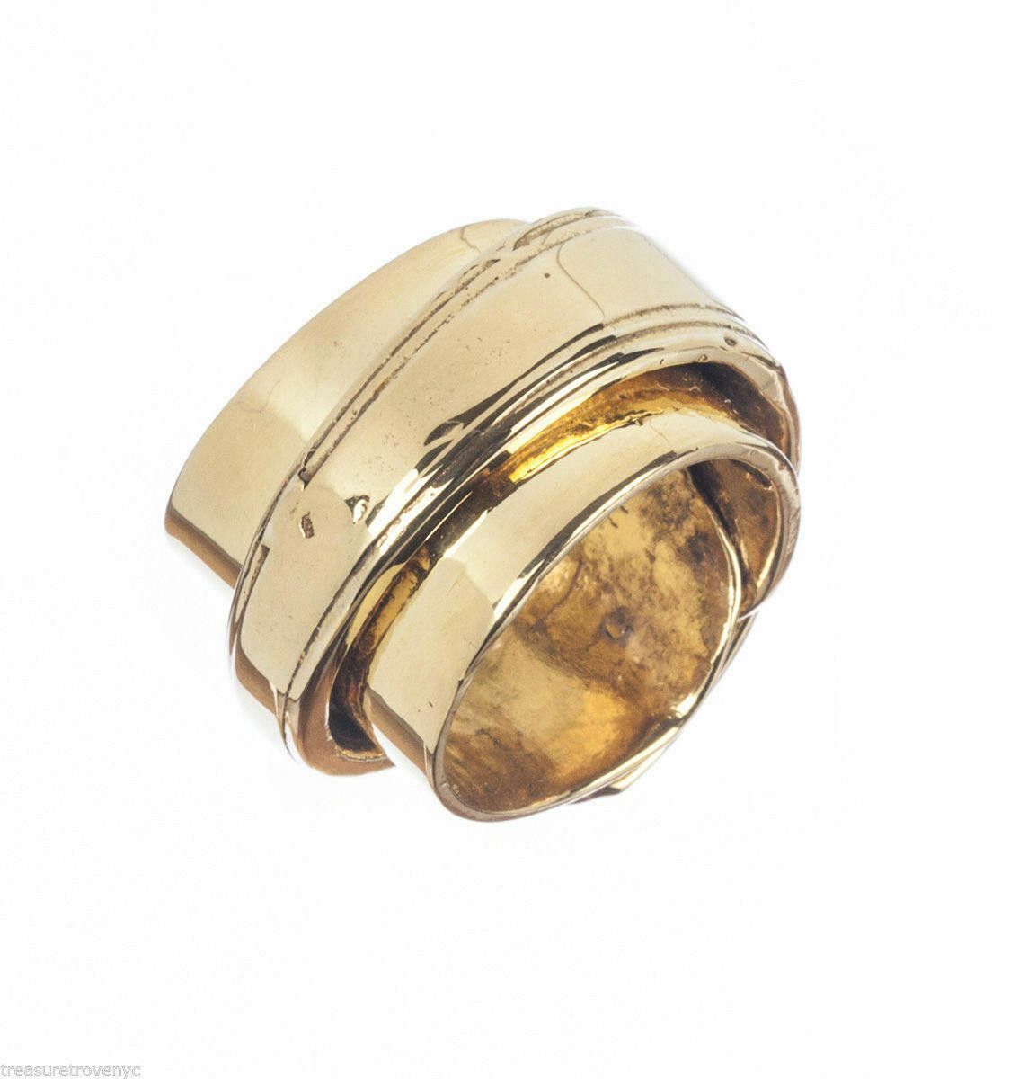 Designer 18 kt Gold Vermeil Silver Butter Knife Ring Alberto Juan Size ONE SIZE - 2 Thumbnail