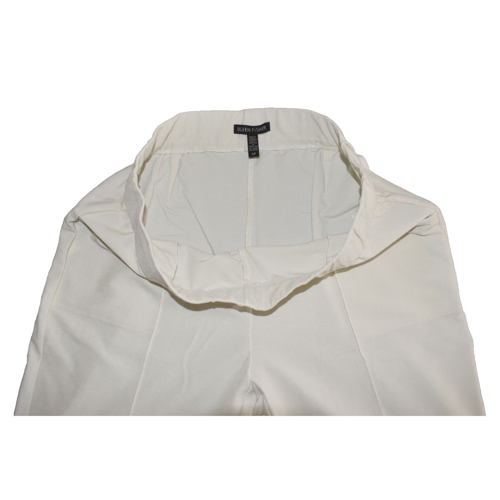 Eileen Fisher EILEEN FISHER Cream Viscose Elastic Waistband Pants Sz S Size 30" / US 8 / IT 44 - 3 Thumbnail