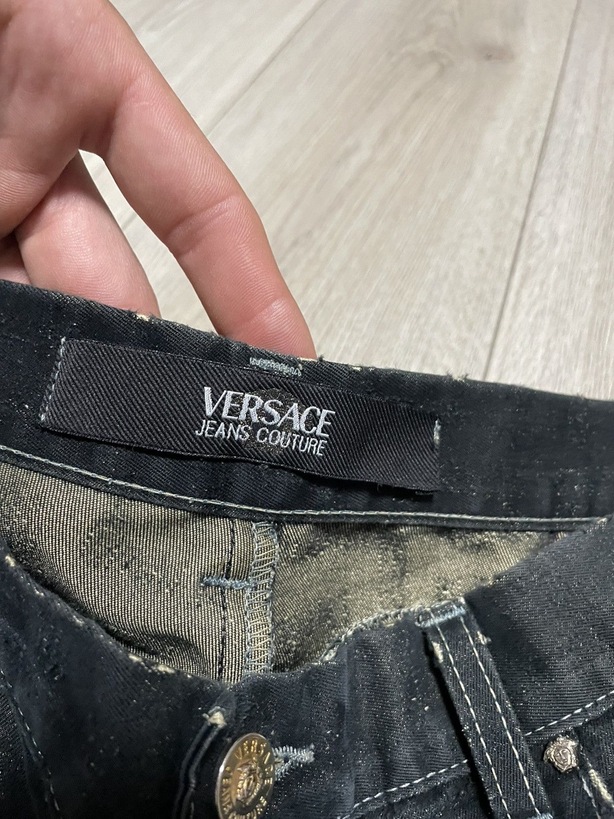 Versace Jeans Couture Vintage Trashed Gianni Versace Monogram Jeans Size US 38 / EU 54 - 12 Thumbnail