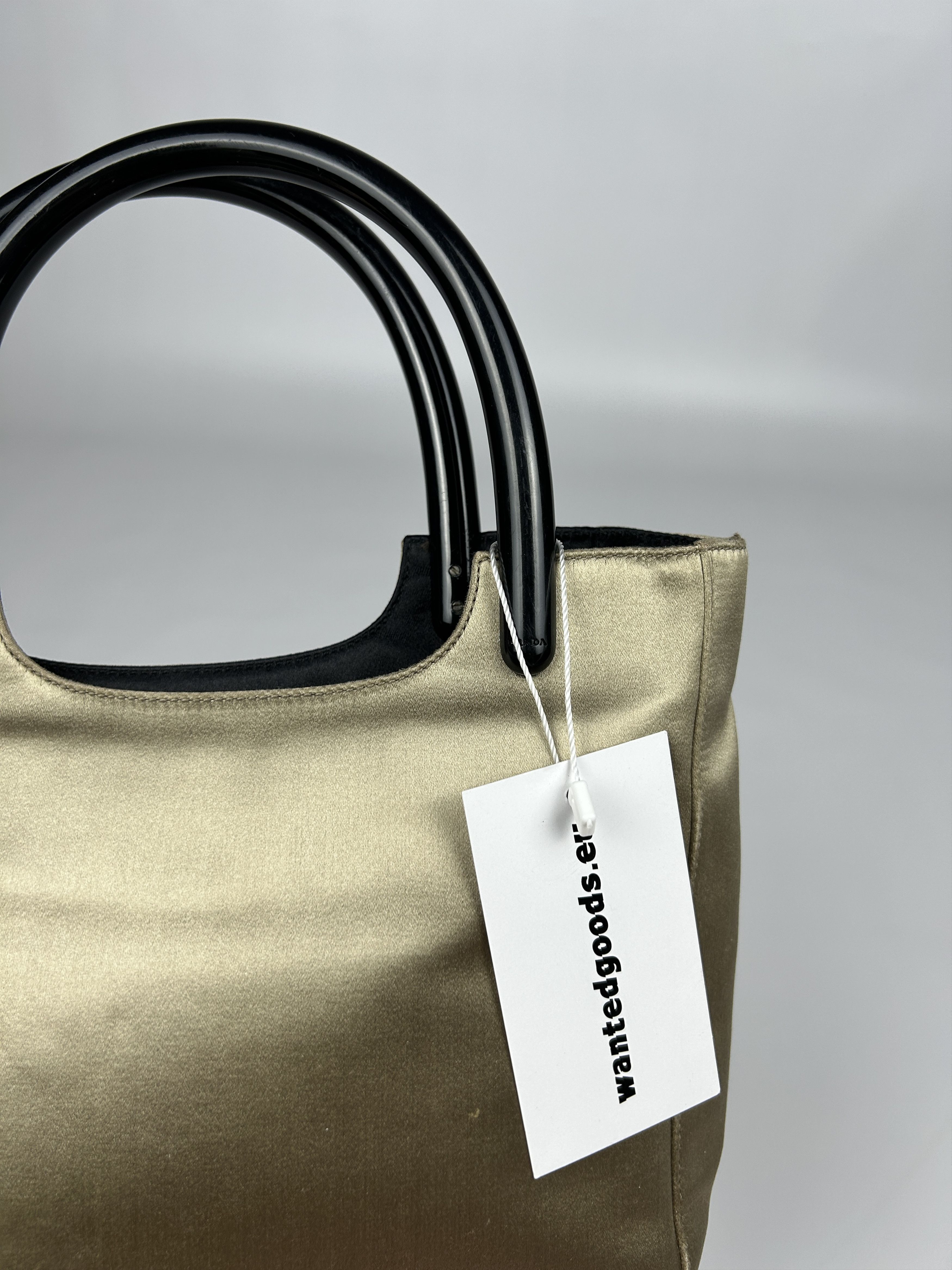 Prada Prada triangle logo velvet plastic handle mini tote bag Size ONE SIZE - 12 Thumbnail