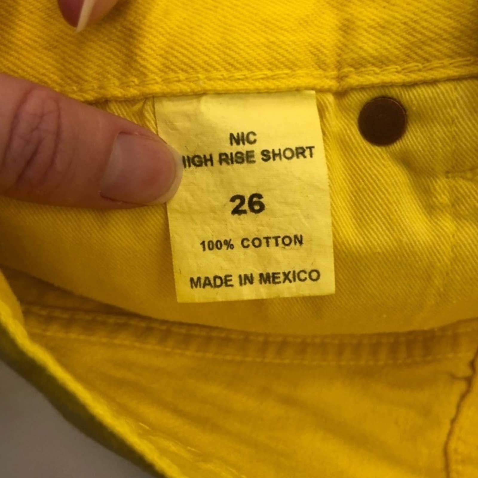 INTERMIX nwt Denimist NIC High-rise Cut-off Shorts Yellow Ombre 26 Size 26" / US 2 / IT 38 - 5 Thumbnail