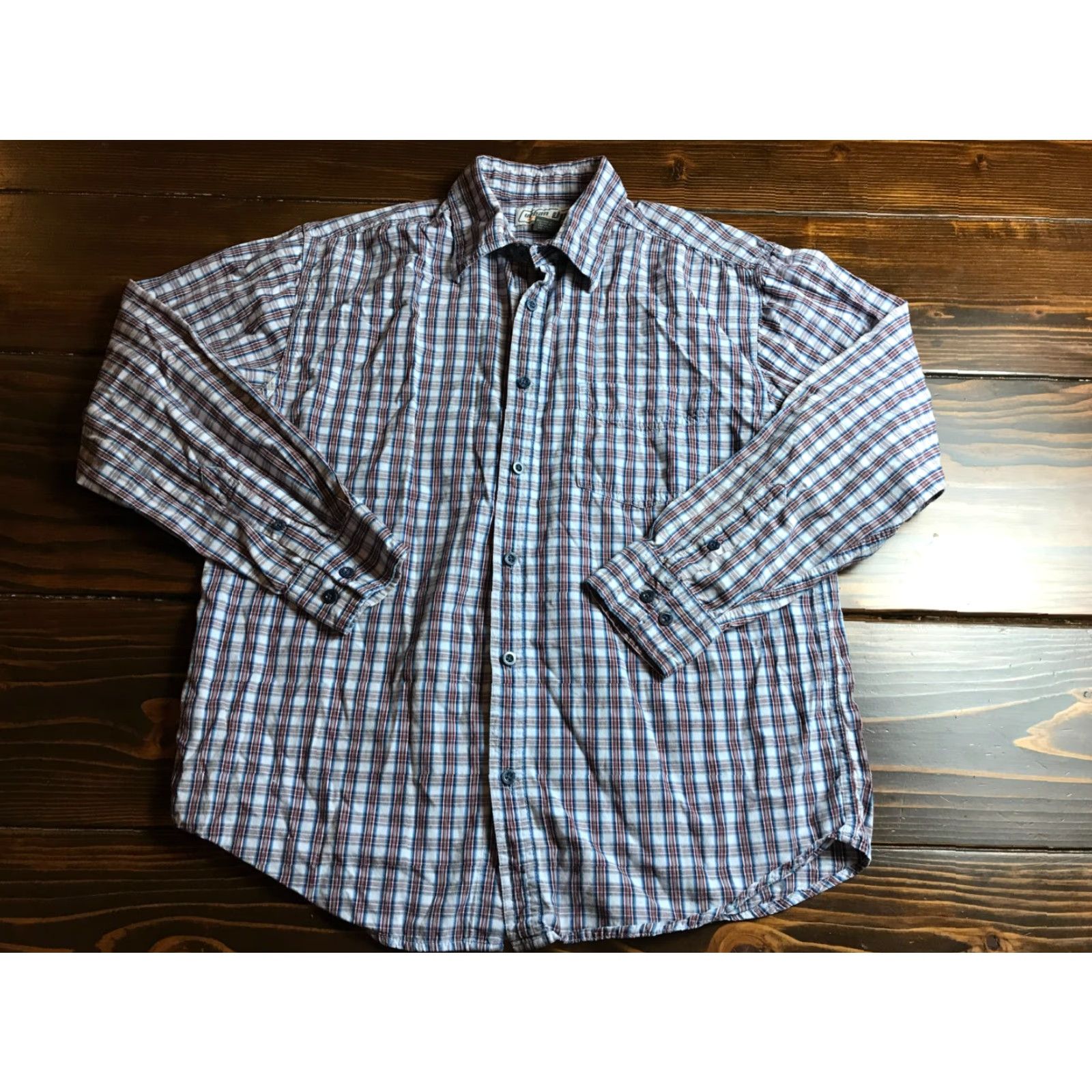 Vintage Urban Pipeline Shirt Mens Large White Blue Red Plaid Button Up Size US L / EU 52-54 / 3 - 2 Thumbnail