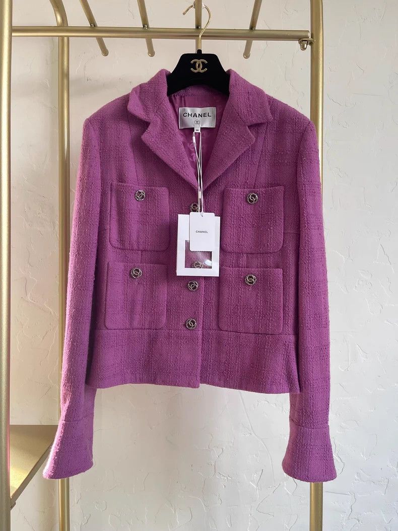 Chanel Chanel 23b pink-purple woven coat Size XS / US 0-2 / IT 36-38 - 1 Thumbnail